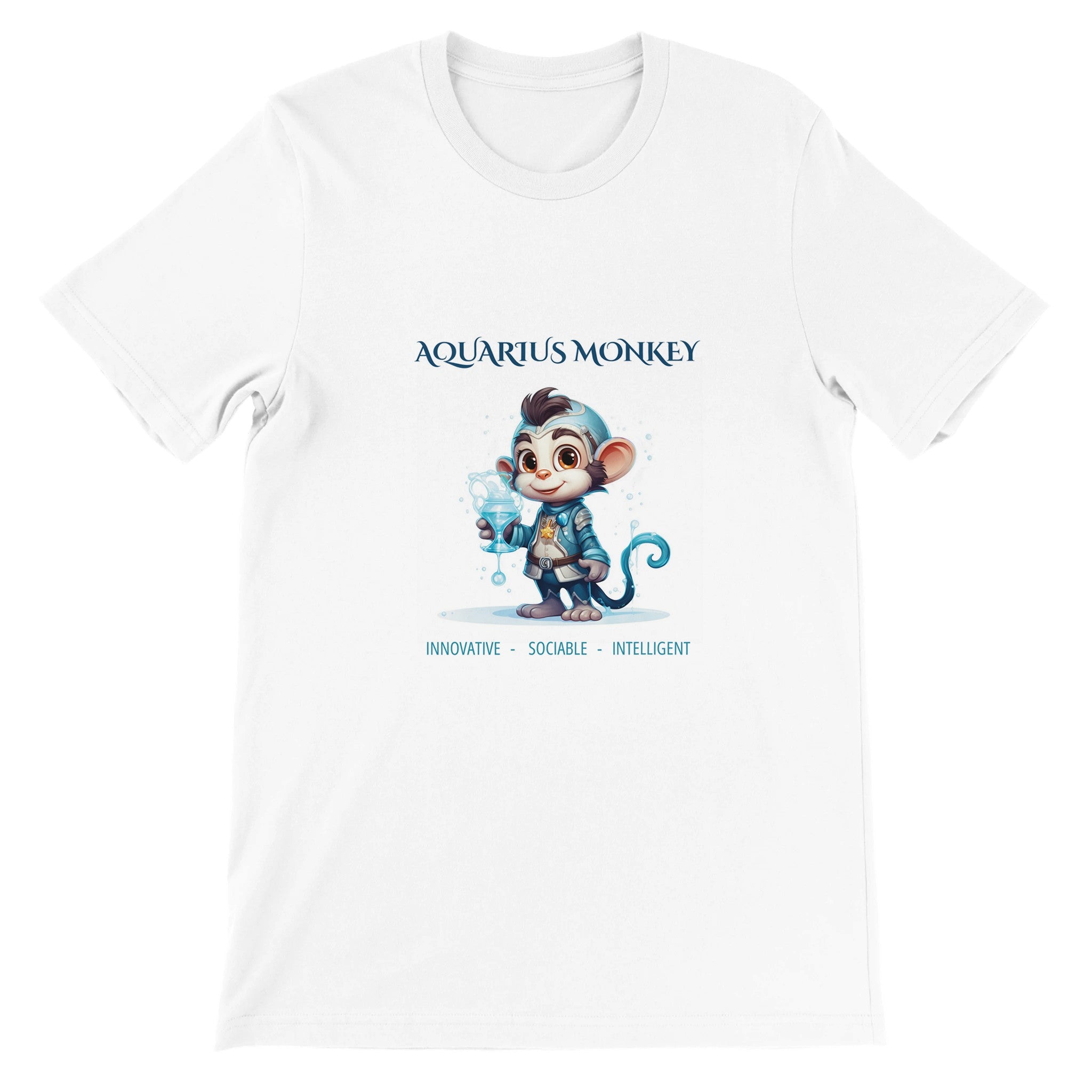 Aquarius Monkey Premium Unisex Crewneck T-shirt