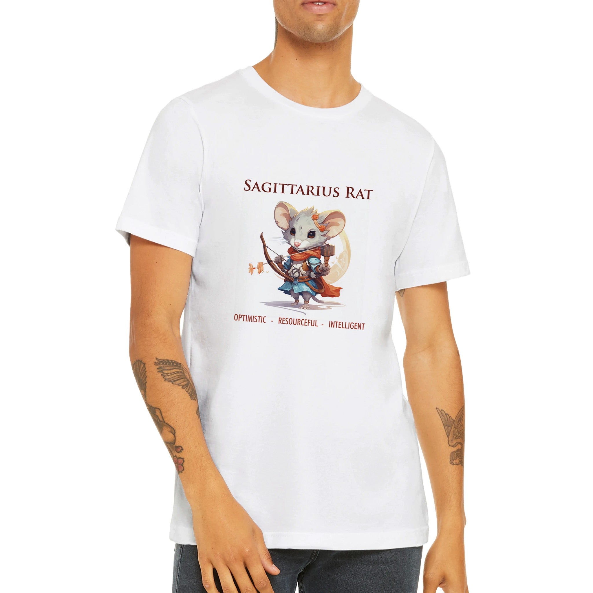 Sagittarius Rat i Premium Unisex Crewneck T-shirt