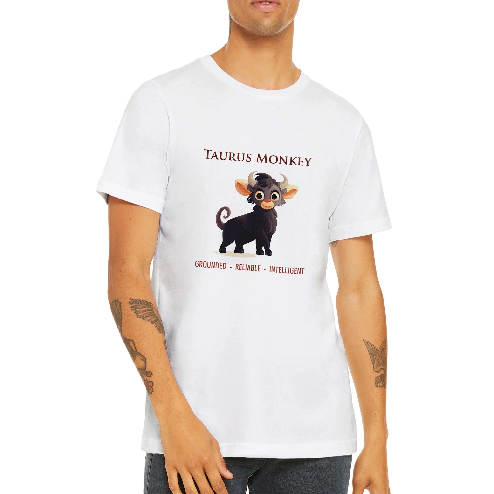 Taurus Monkey Premium Unisex Crewneck T-shirt