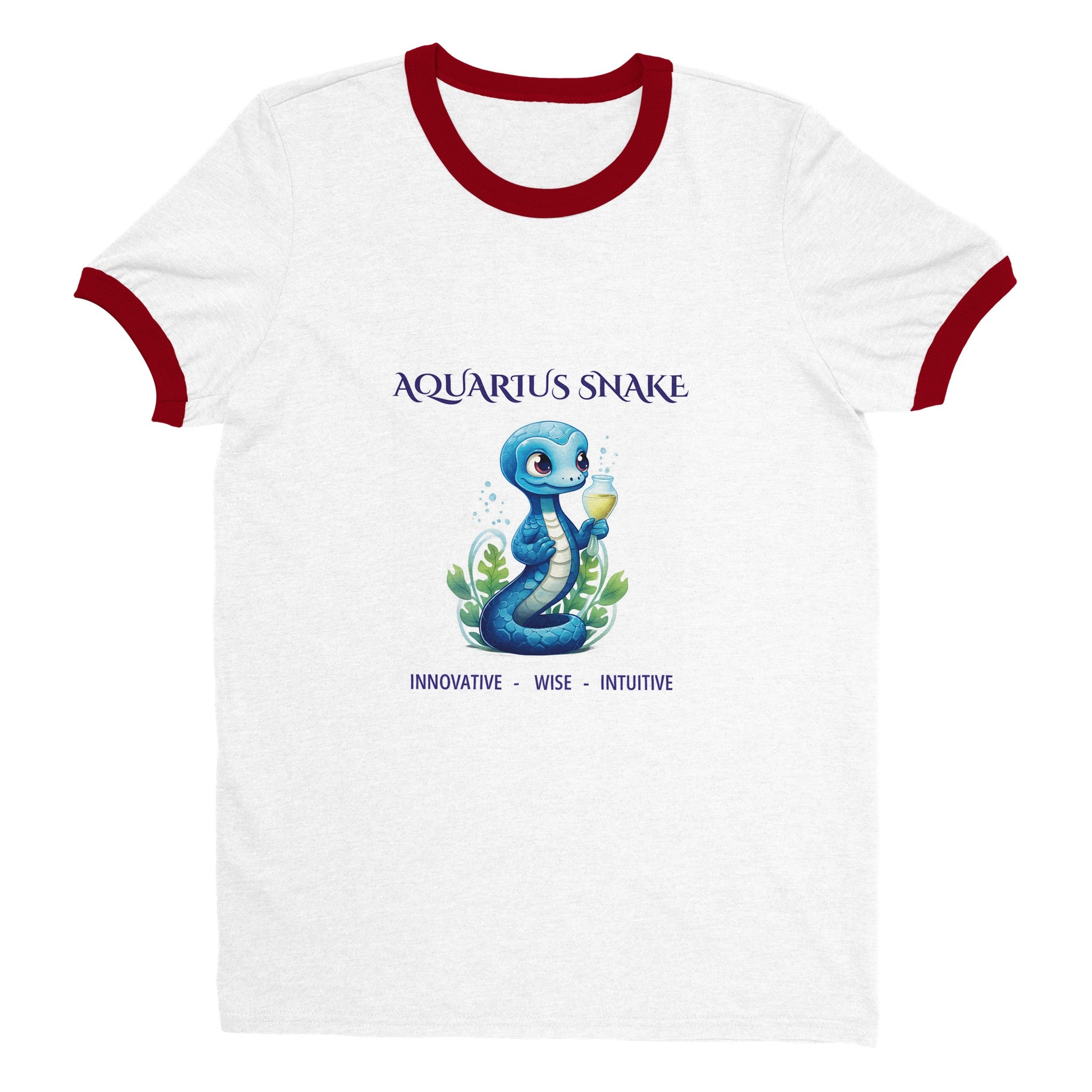 Aquarius Snake Kids Unisex Ringer T-shirt