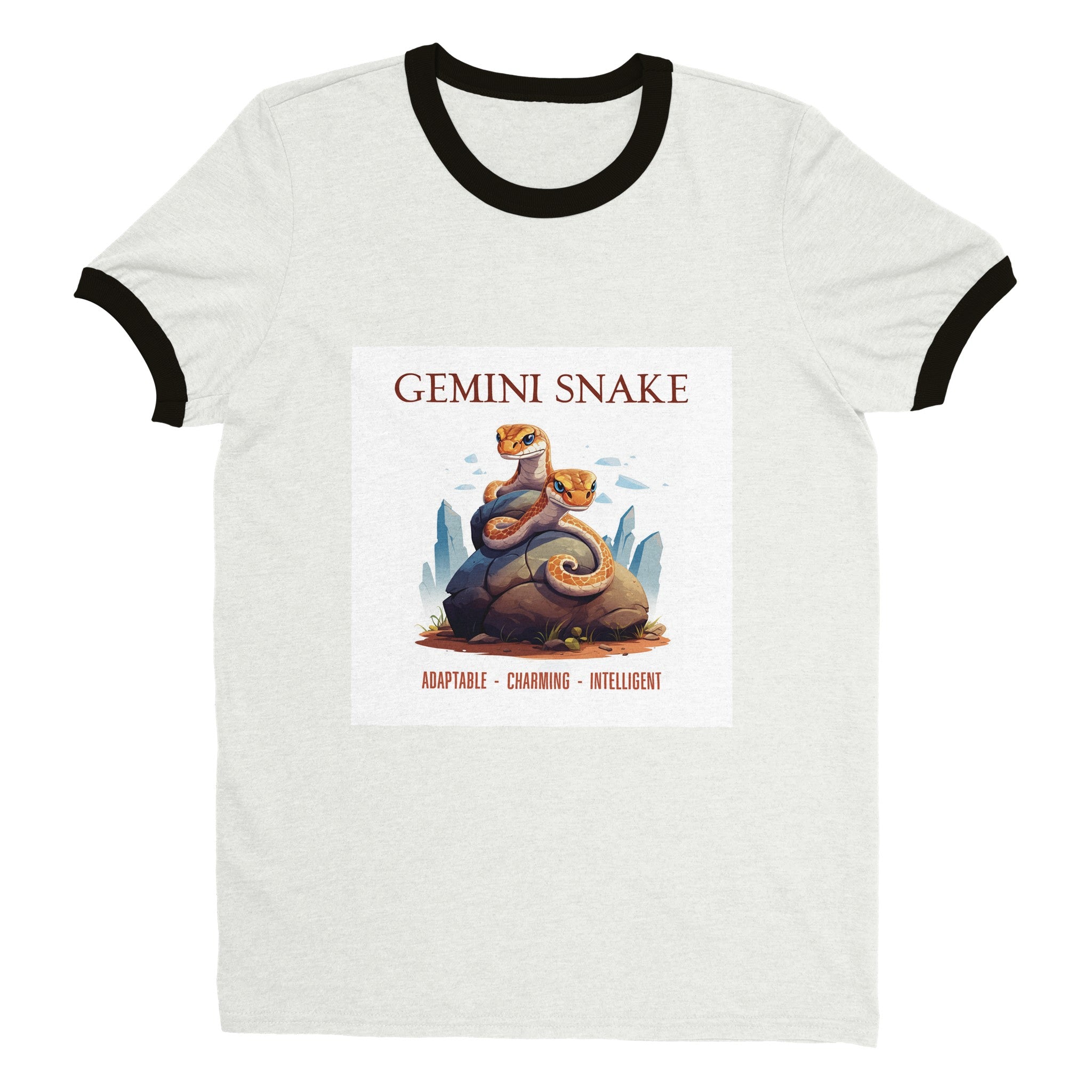 Gemini Snake (2) Unisex Ringer T-shirt