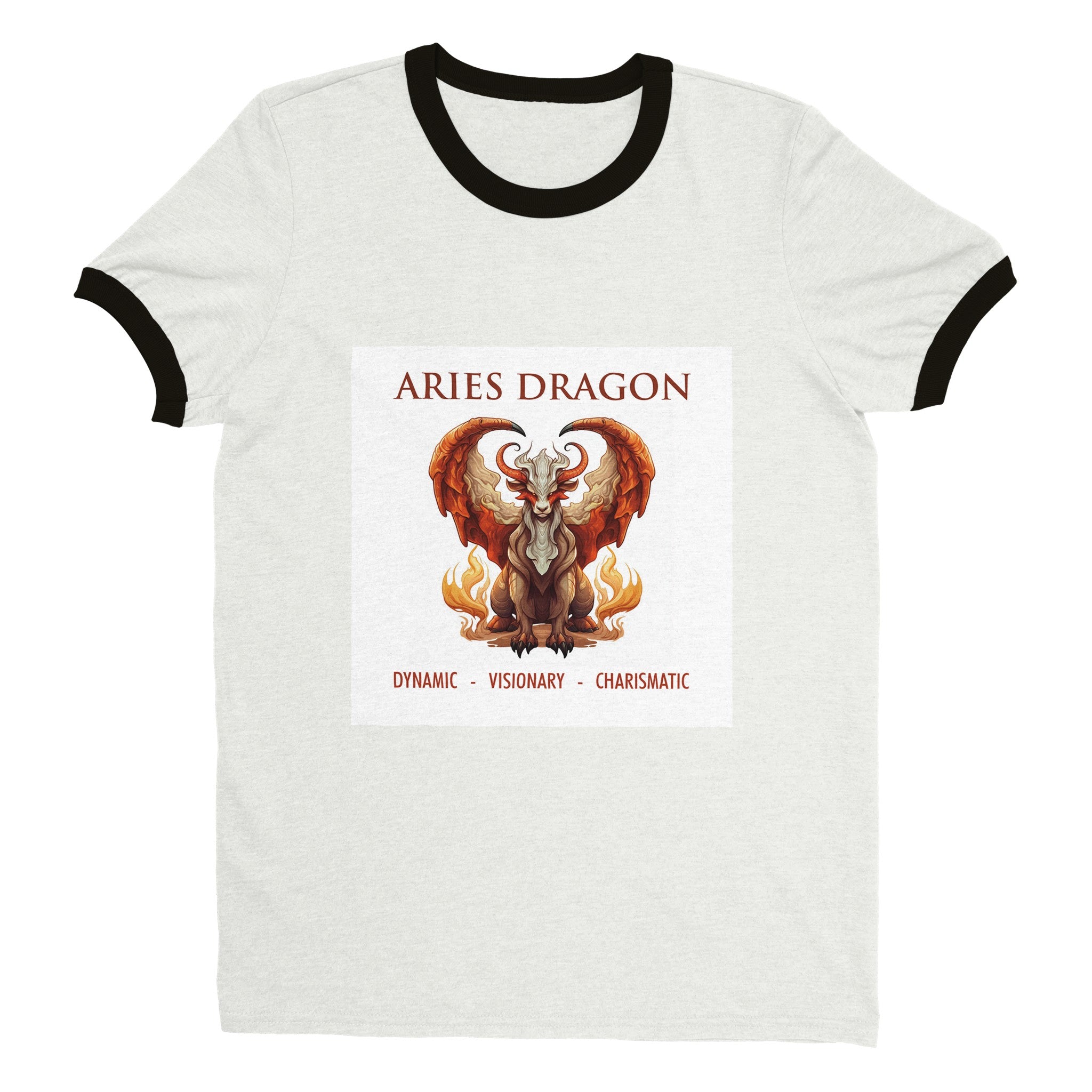 Aries Dragon Unisex Ringer T-shirt