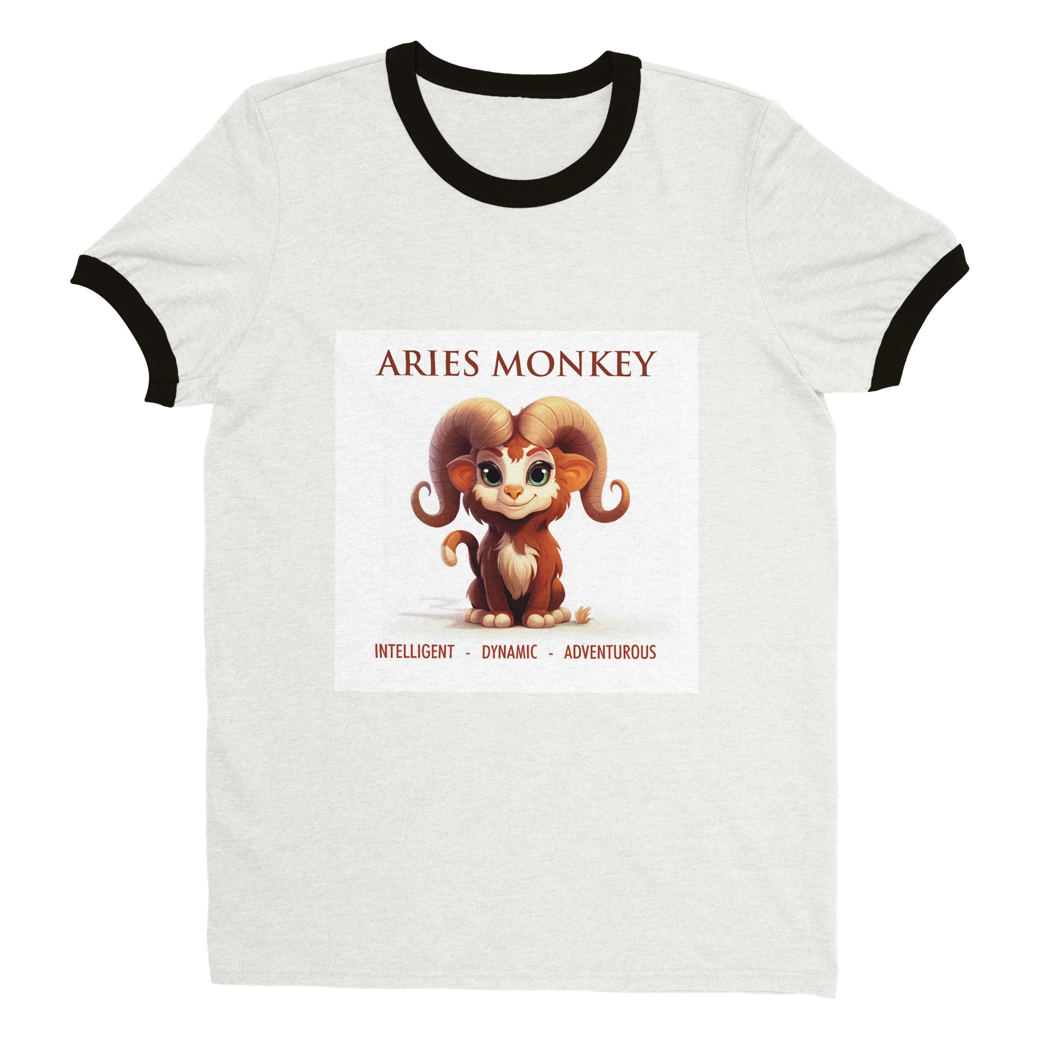 Aries Monkey Unisex Ringer T-shirt