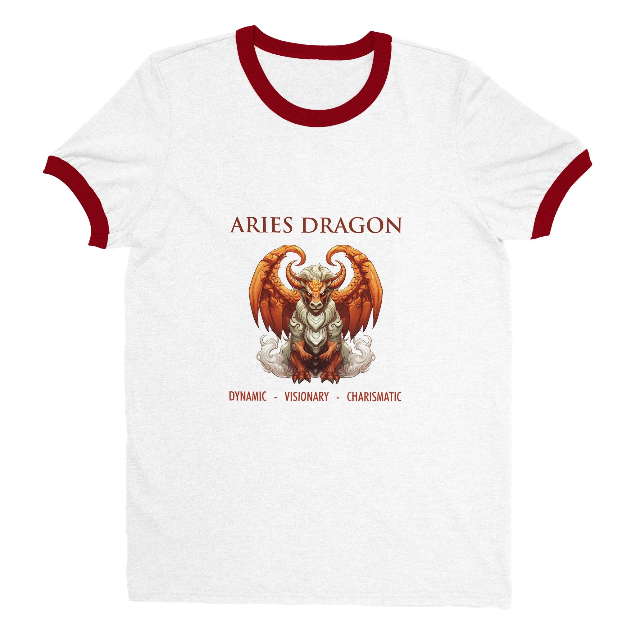 Aries Dragon (2) Unisex Ringer T-shirt