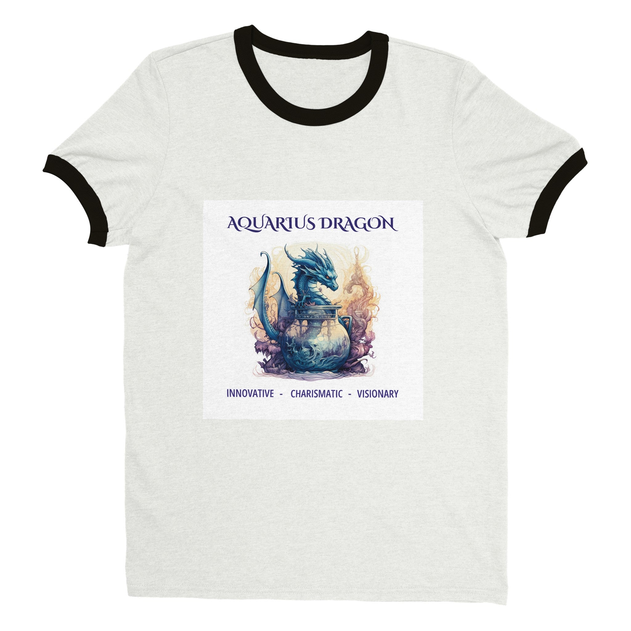Aquarius Dragon (M) Unisex Ringer T-shirt