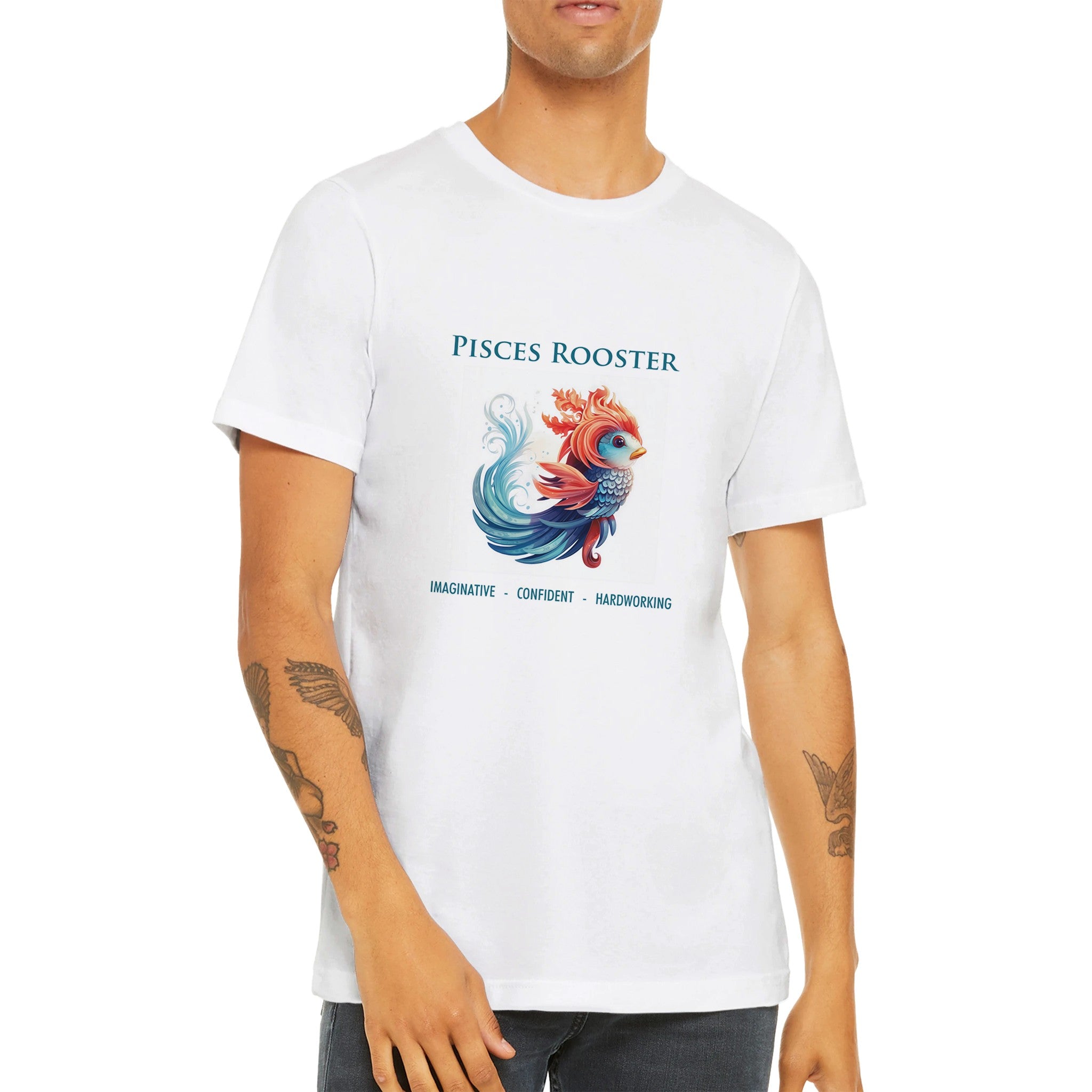 Pisces Rooster Premium Unisex Crewneck T-shirt
