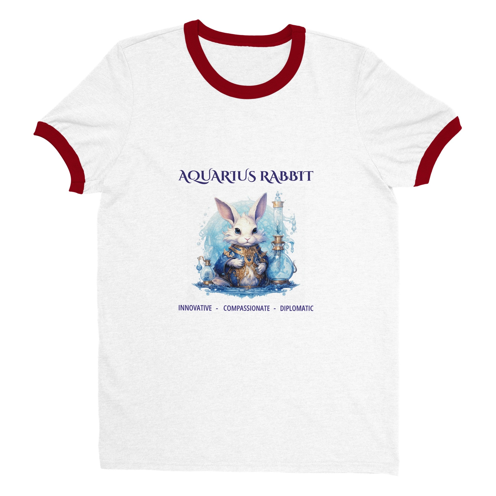 Aquarius Rabbit (2) Unisex Ringer T-shirt