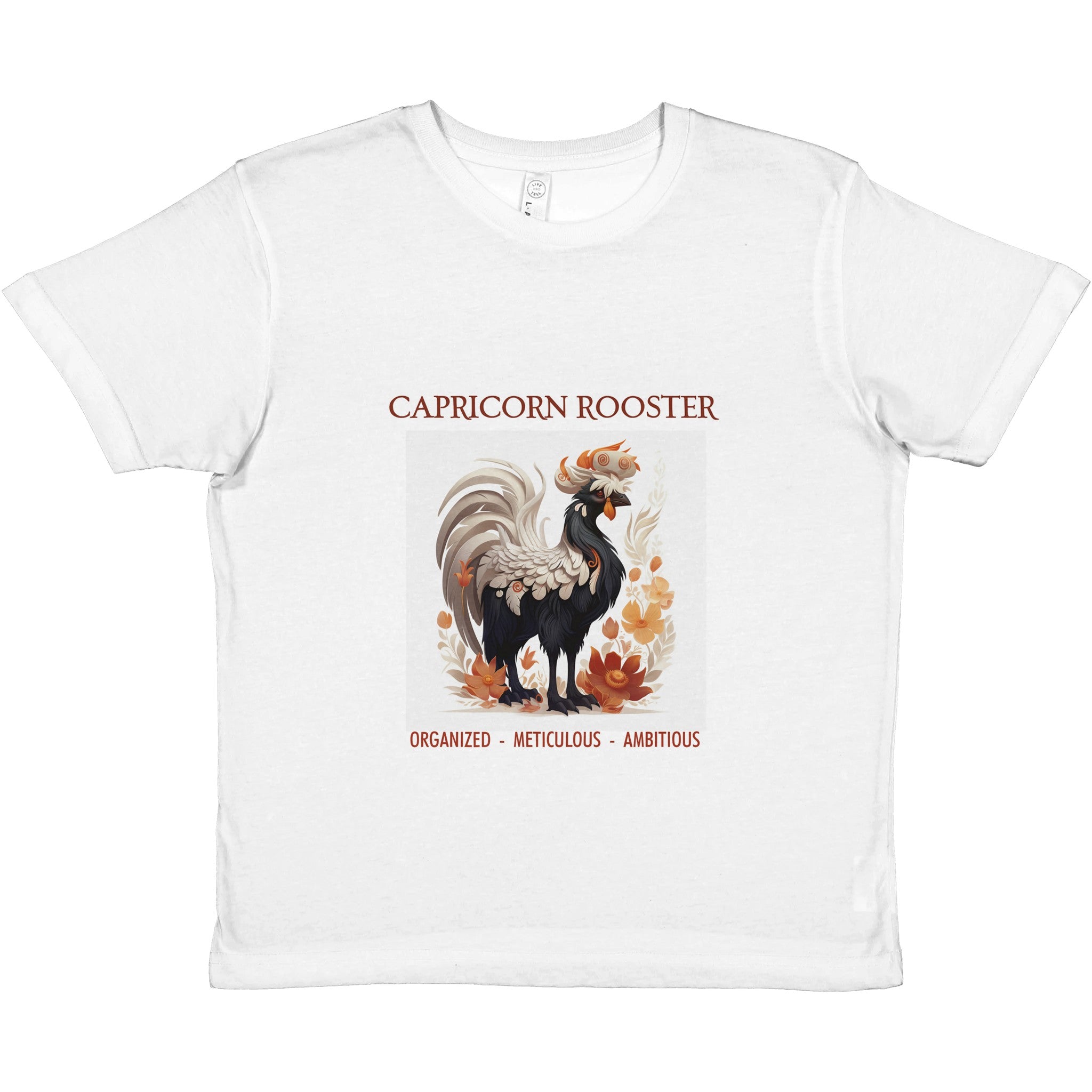 Capricorn Rooster (F) Premium Kids Crewneck T-shirt