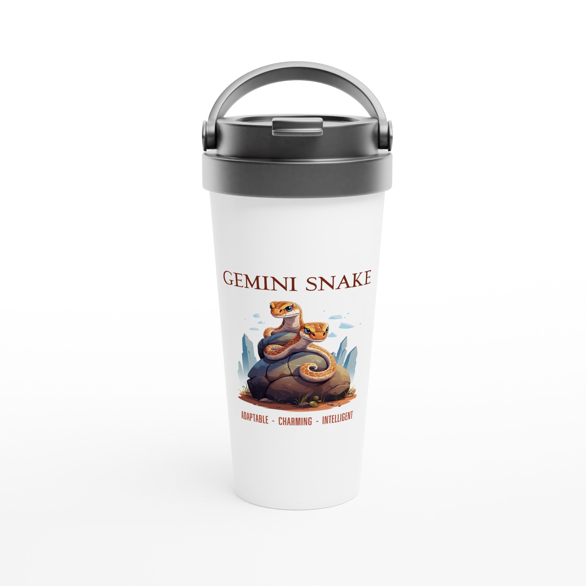 Gemini Snake (2) Stainless Steel Travel Mug