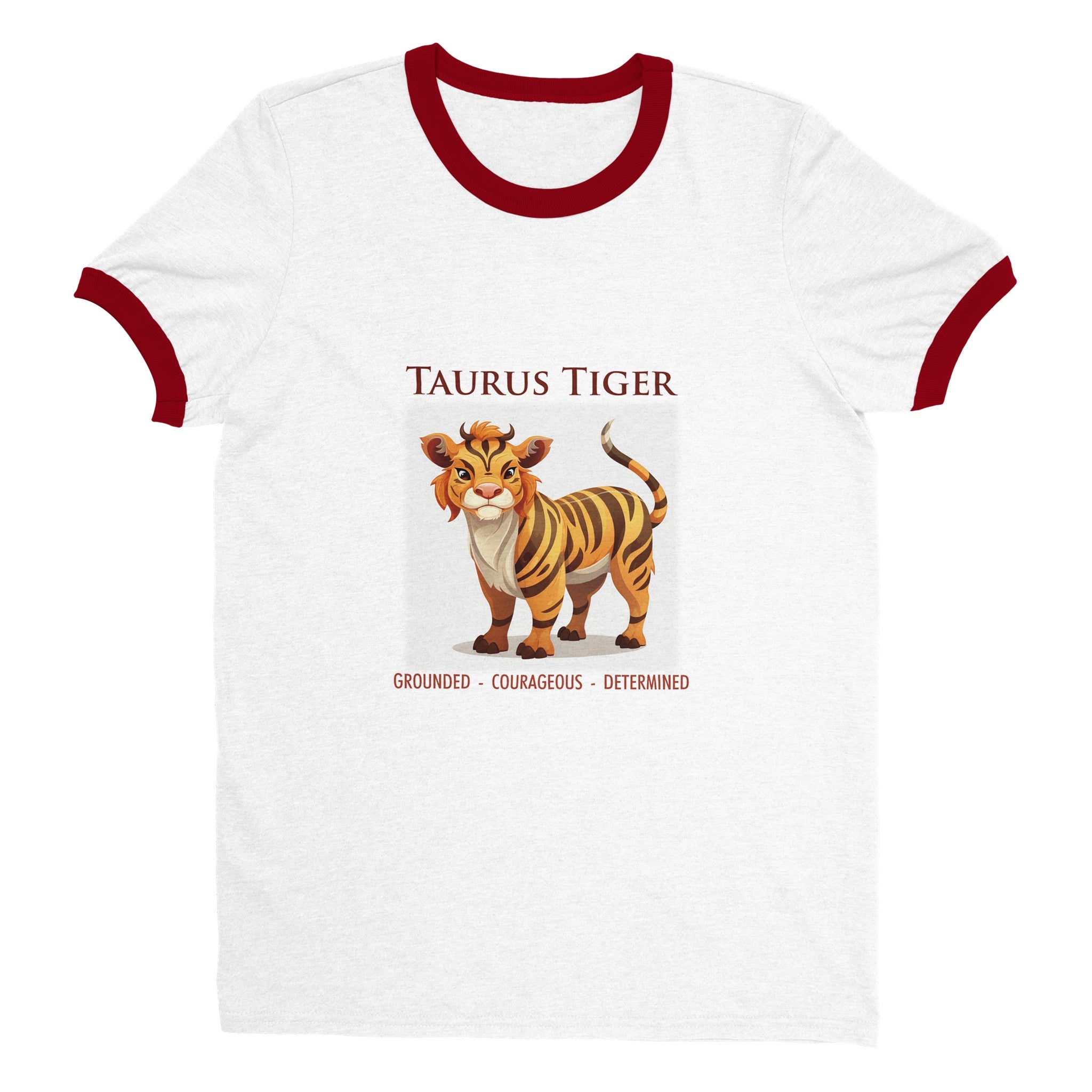 Taurus Tiger Unisex Ringer T-shirt