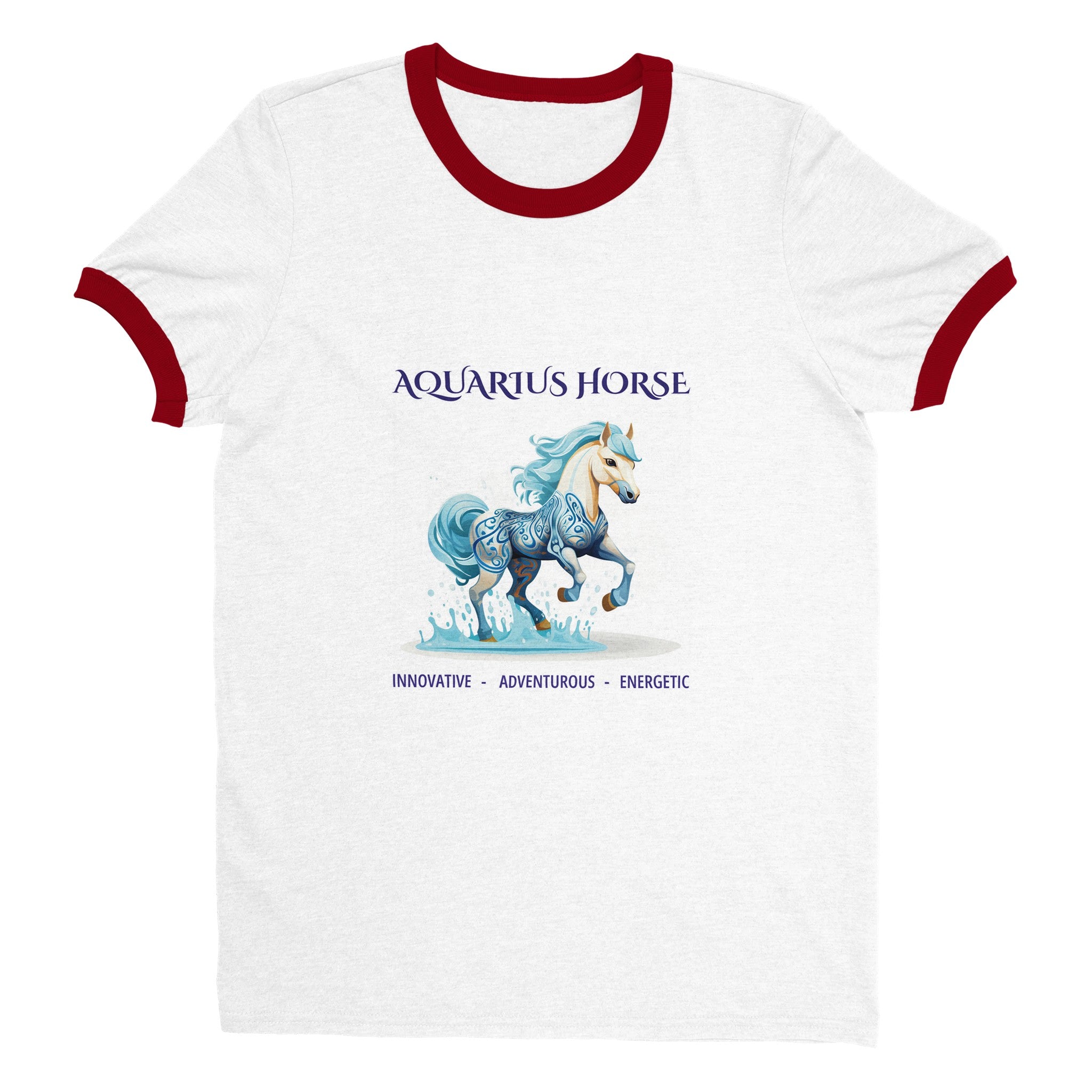 Aquarius Horse (F) Unisex Ringer T-shirt