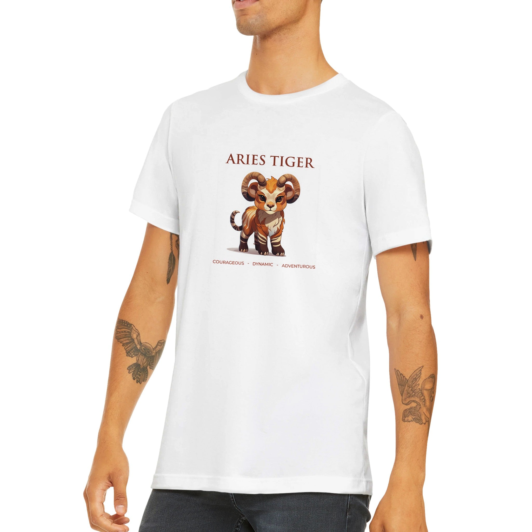 Aries Tiger Premium Unisex Crewneck T-shirt