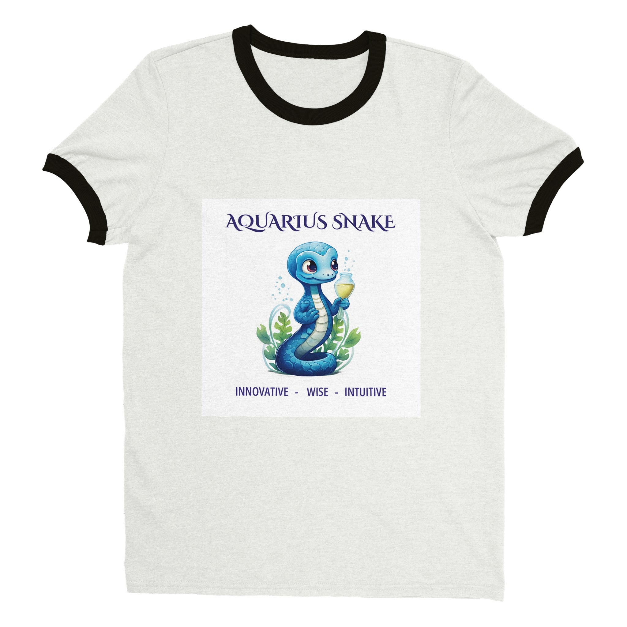 Aquarius Snake Kids Unisex Ringer T-shirt