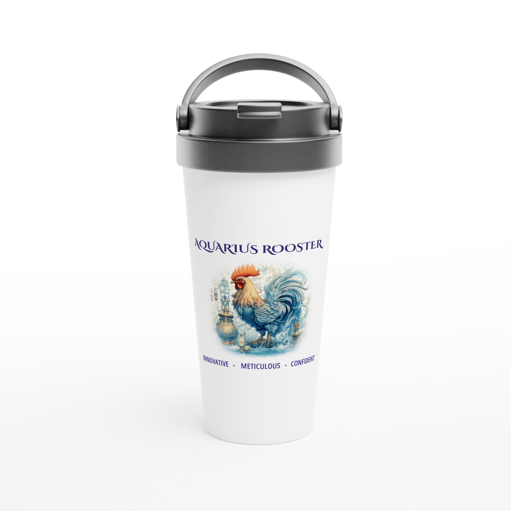 Aquarius Rooster Stainless Steel Travel Mug