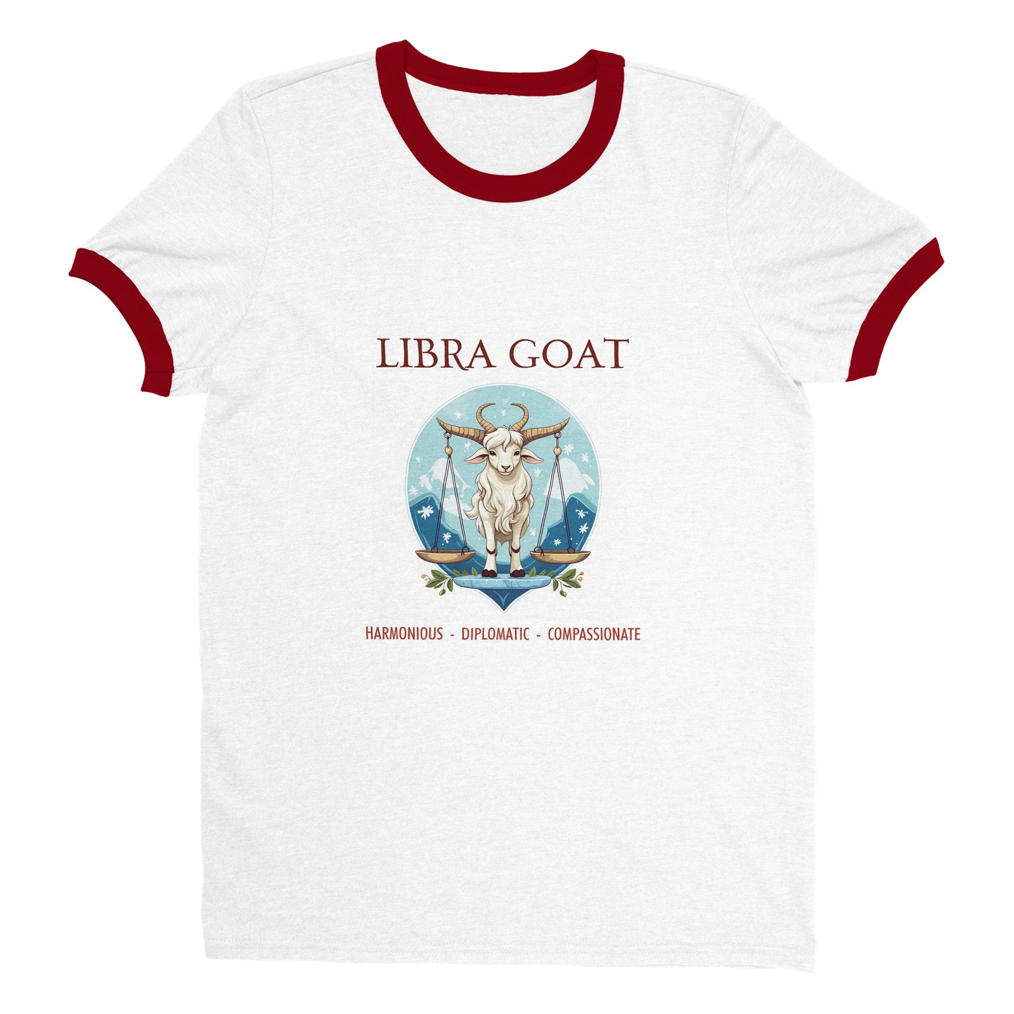 Libra Goat Unisex Ringer T-shirt