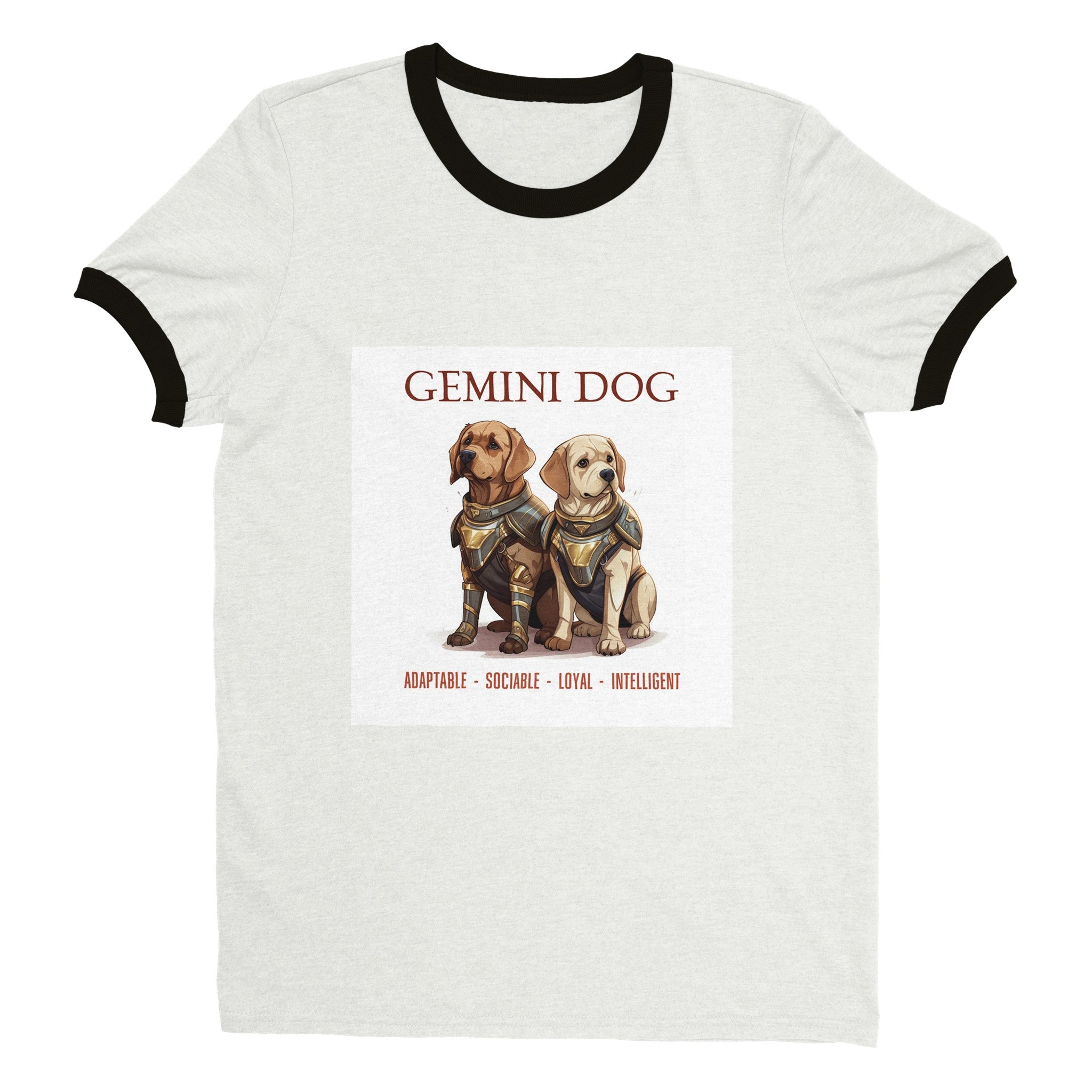 Gemini Dog Unisex Ringer T-shirt