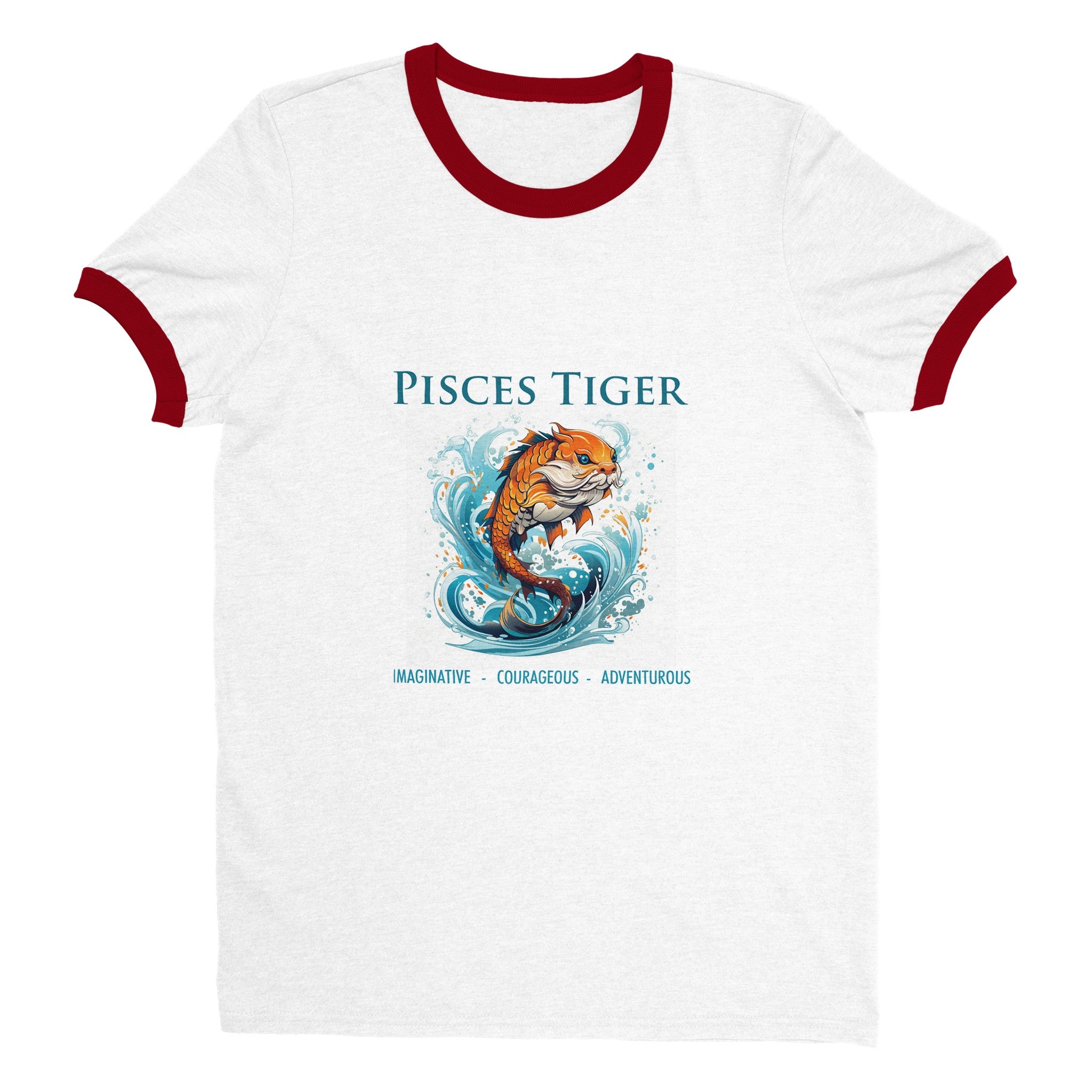 Pisces Tiger i Unisex Ringer T-shirt