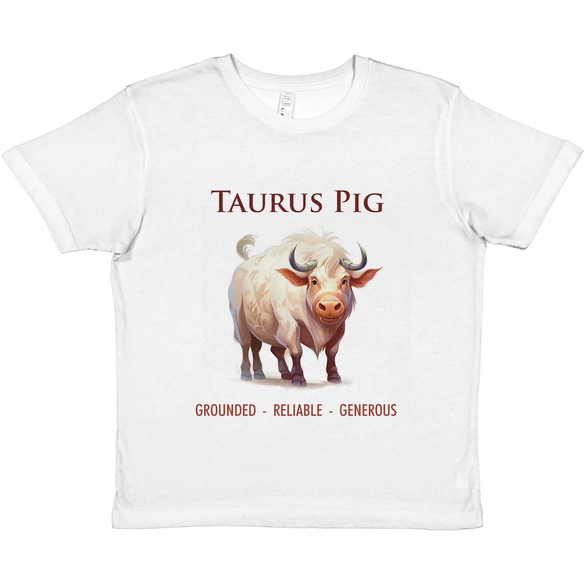 Taurus Pig (M) Premium Kids Crewneck T-shirt