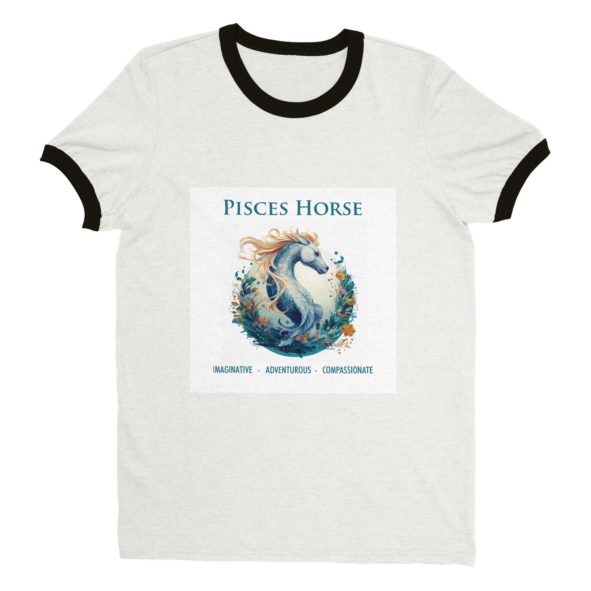 Pisces Horse i Unisex Ringer T-shirt