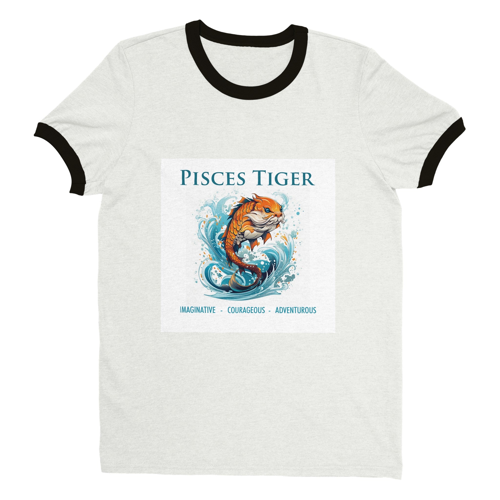 Pisces Tiger i Unisex Ringer T-shirt