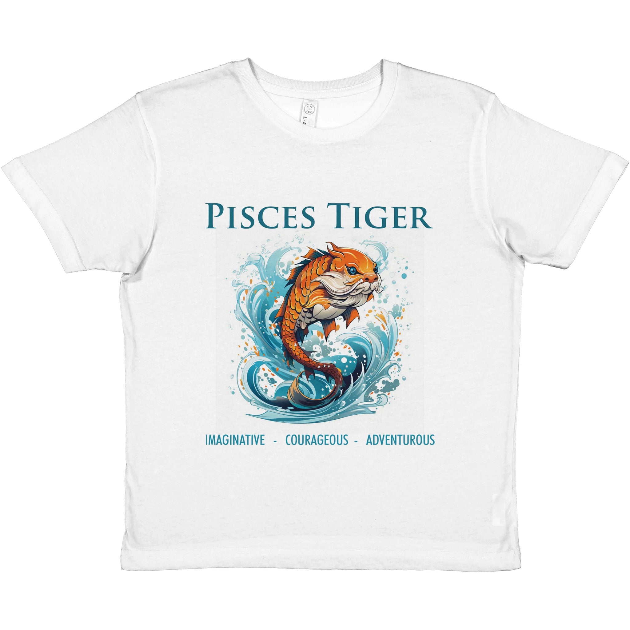 Pisces Tiger i Premium Kids Crewneck T-shirt