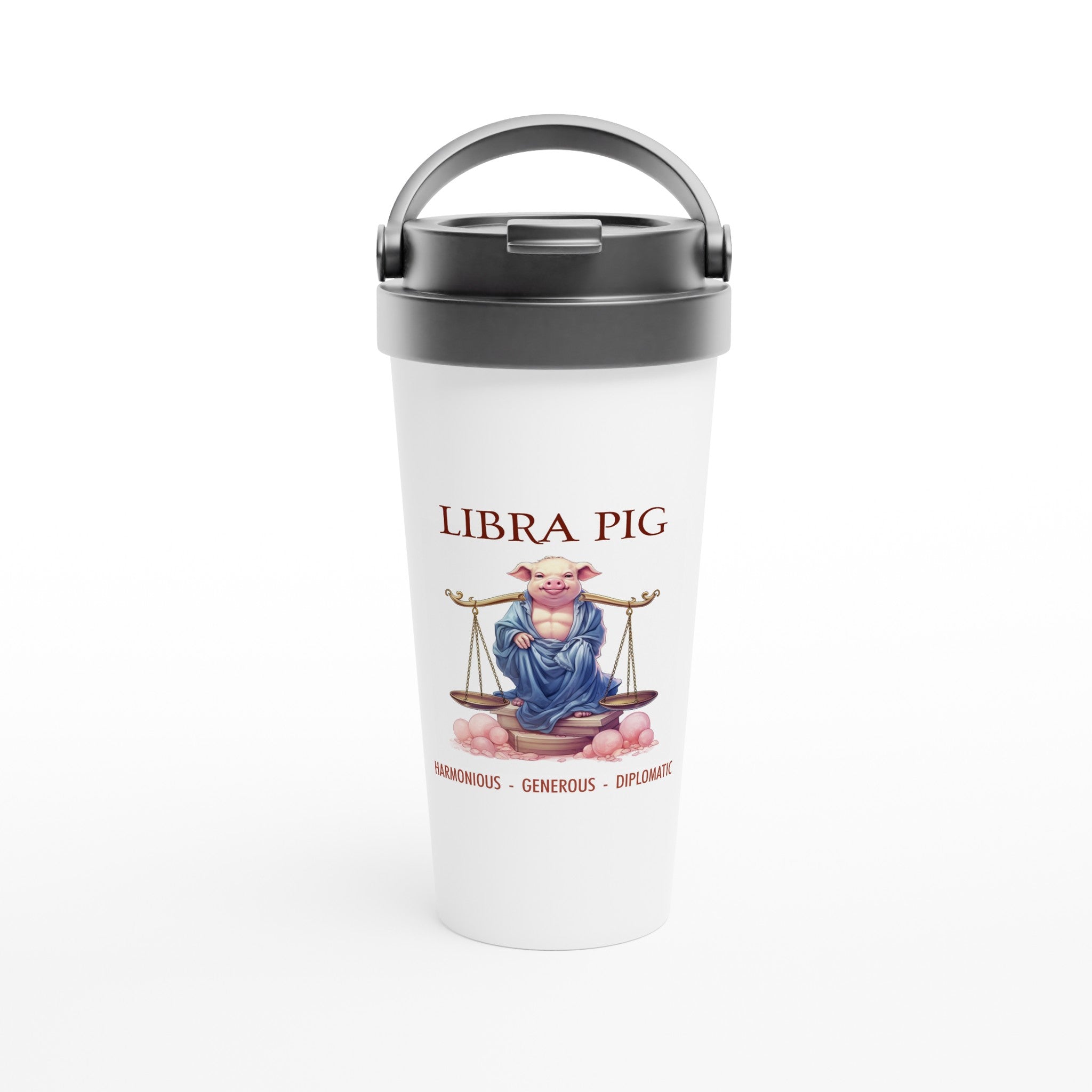 Libra Pig (M) Stainless Steel Travel Mug