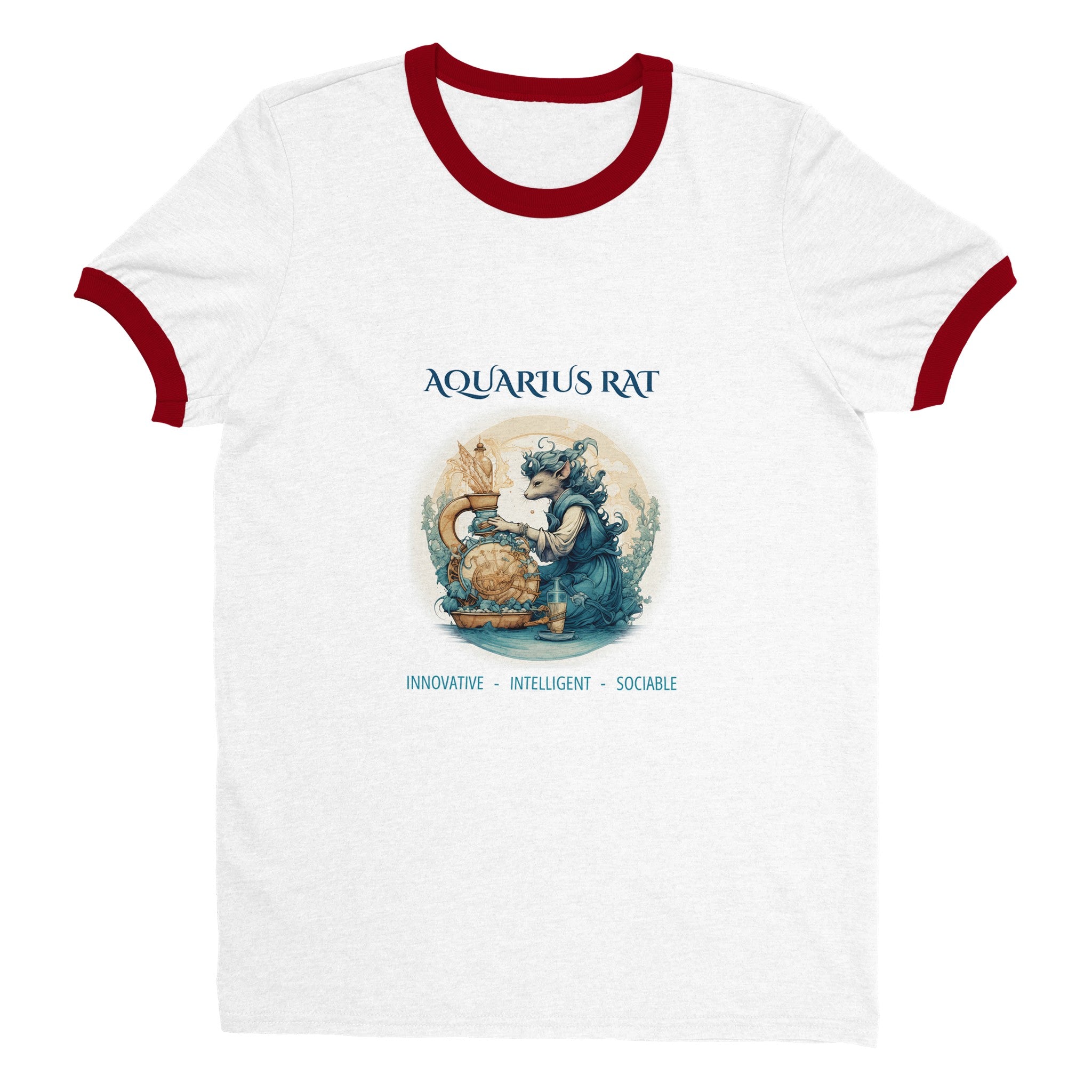 Aquarius Rat Unisex Ringer T-shirt