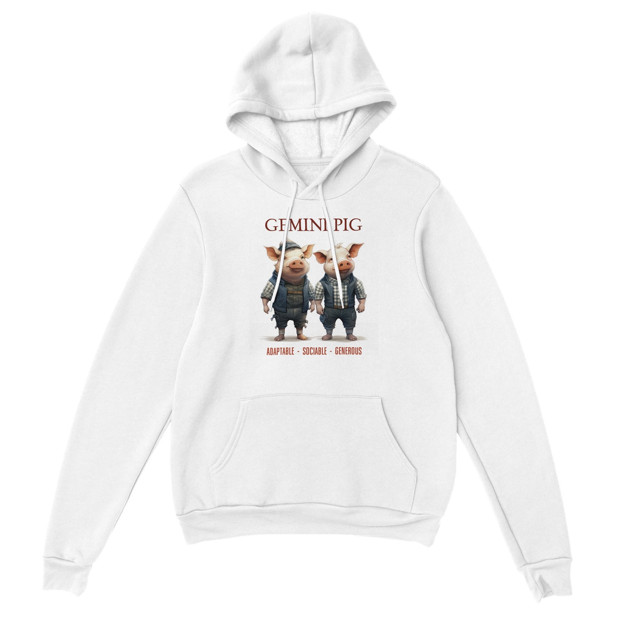 Gemini Pig (M) Premium Unisex Pullover Hoodie