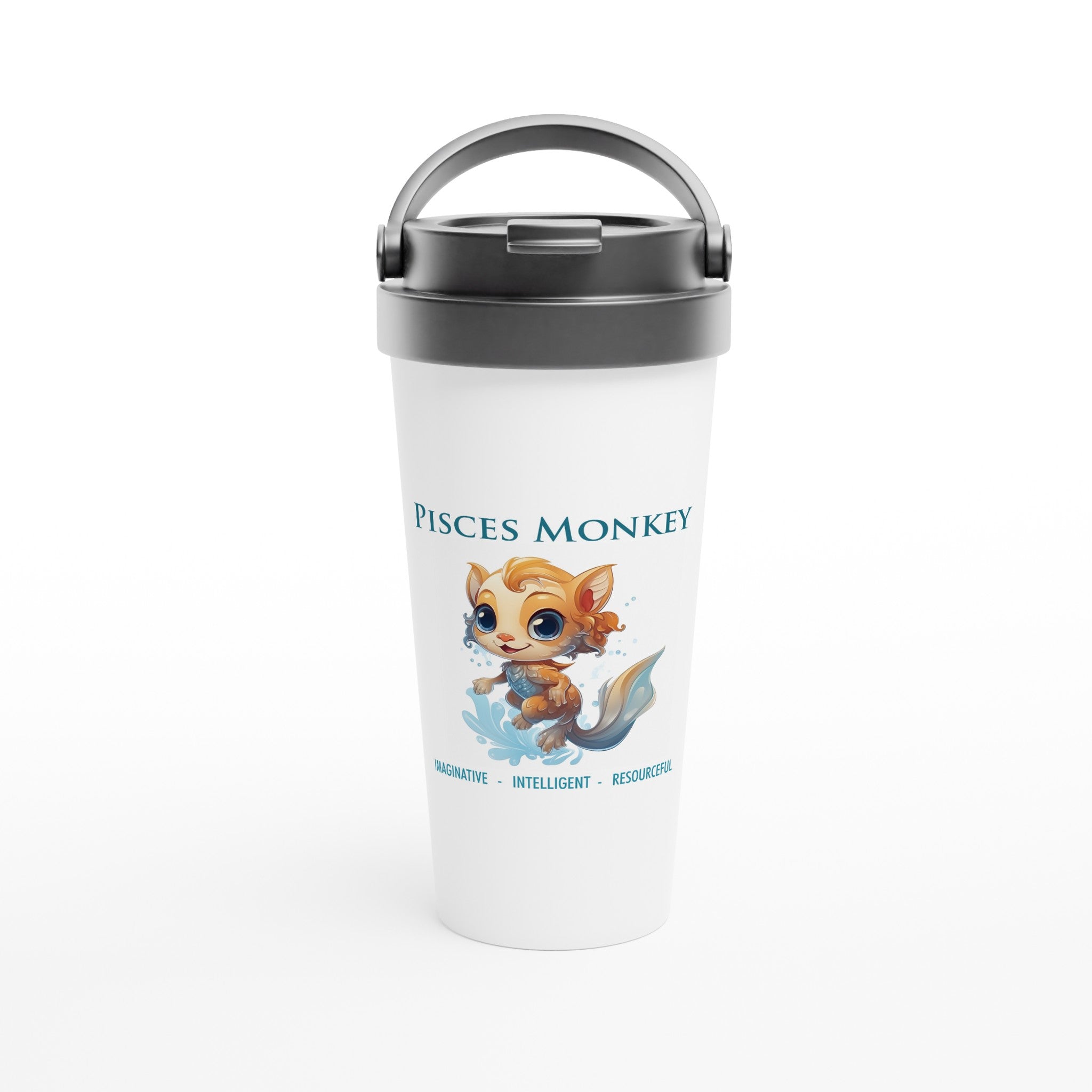 Pisces Monkey (F) Stainless Steel Travel Mug