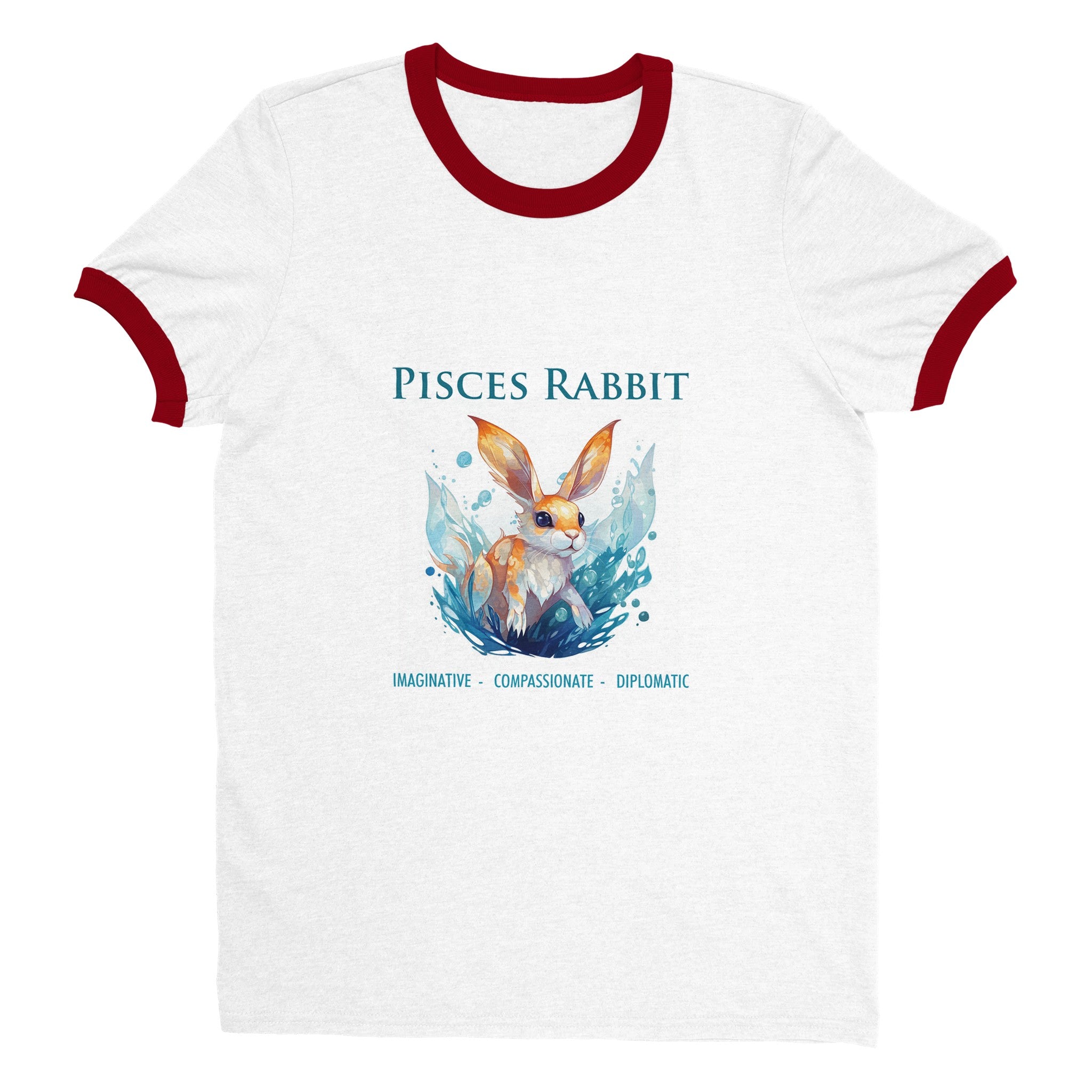 Pisces Rabbit (M) Unisex Ringer T-shirt