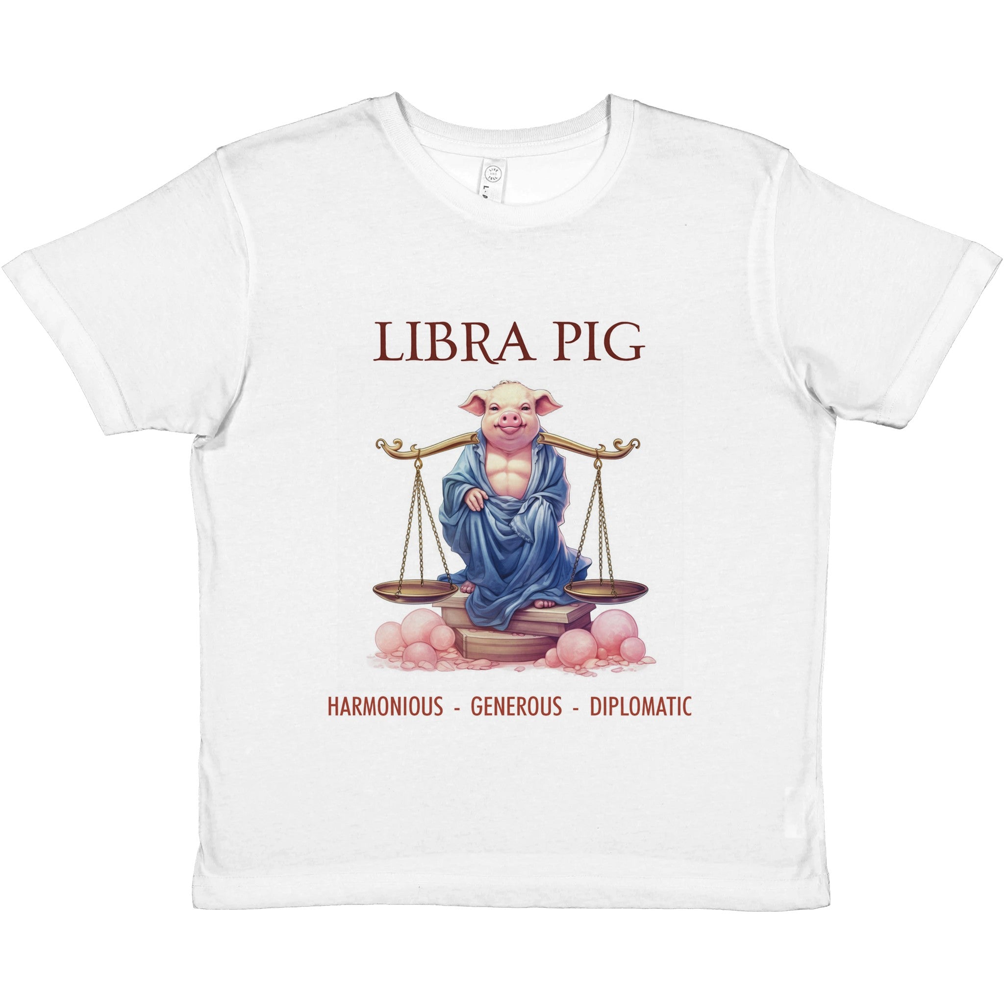 Libra Pig (M) Premium Kids Crewneck T-shirt