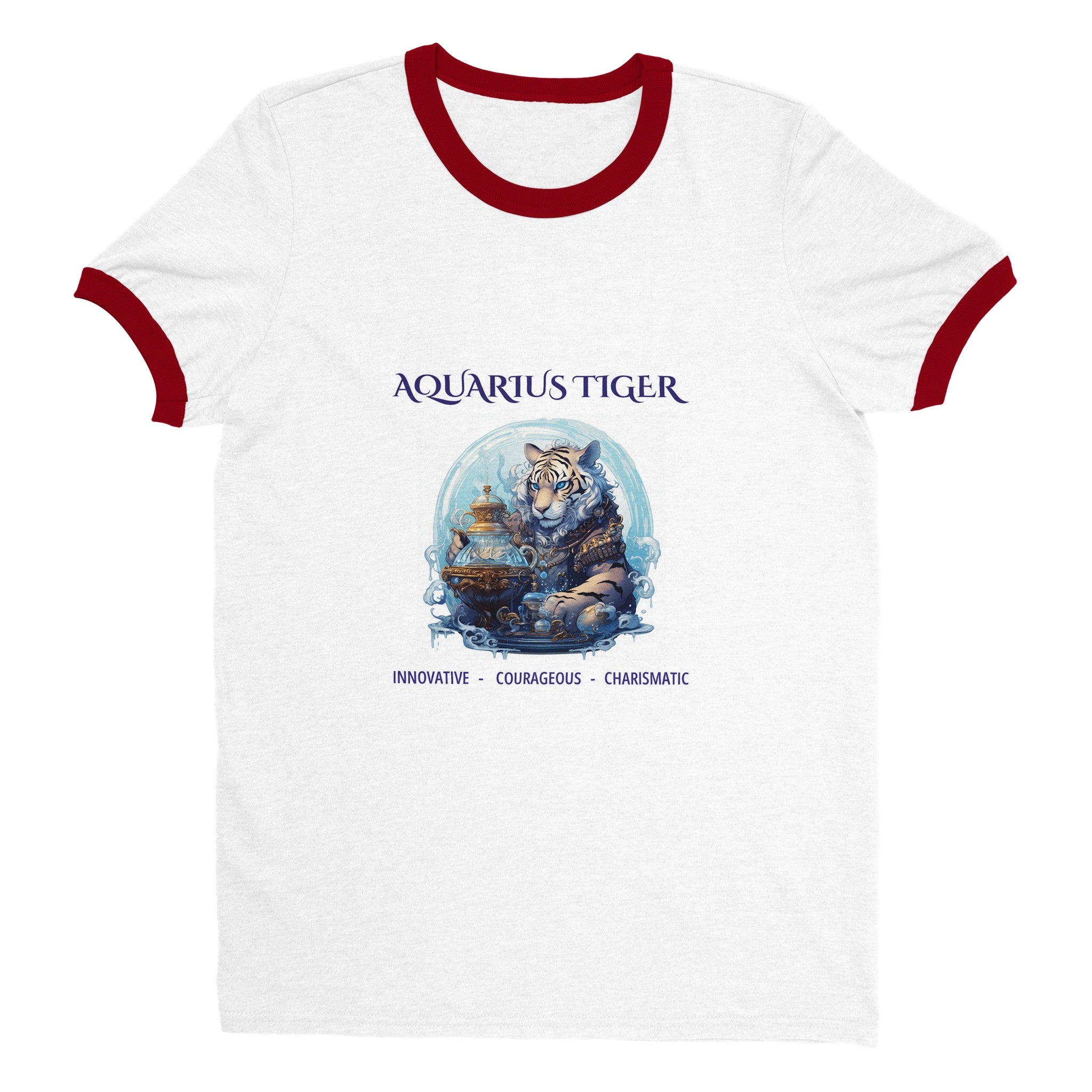 Aquarius Tiger Unisex Ringer T-shirt