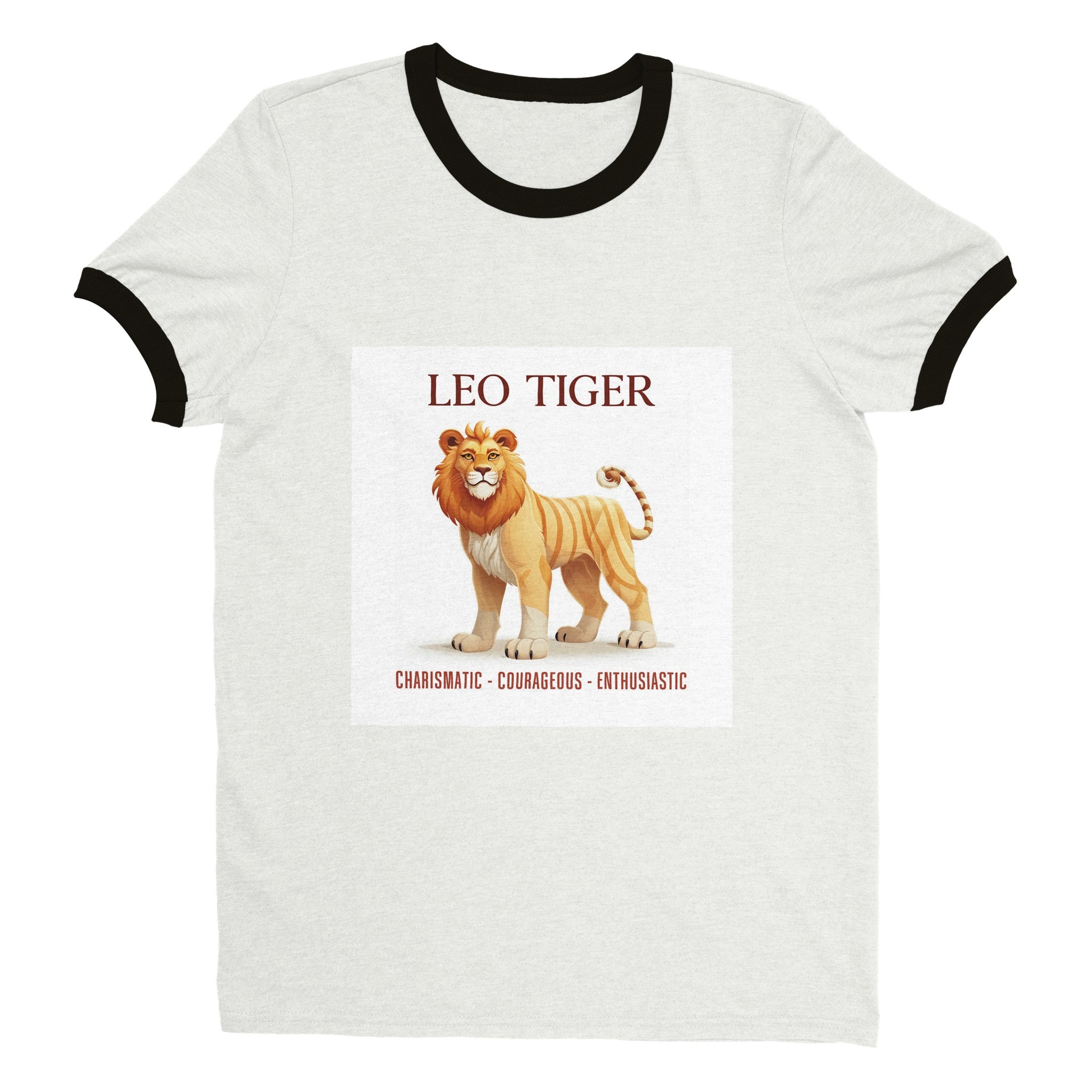 Leo Tiger (F) Unisex Ringer T-shirt