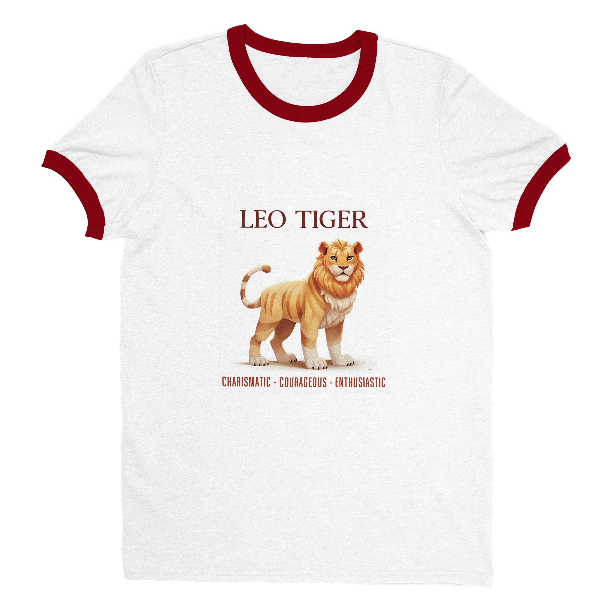 Leo Tiger (M) Unisex Ringer T-shirt