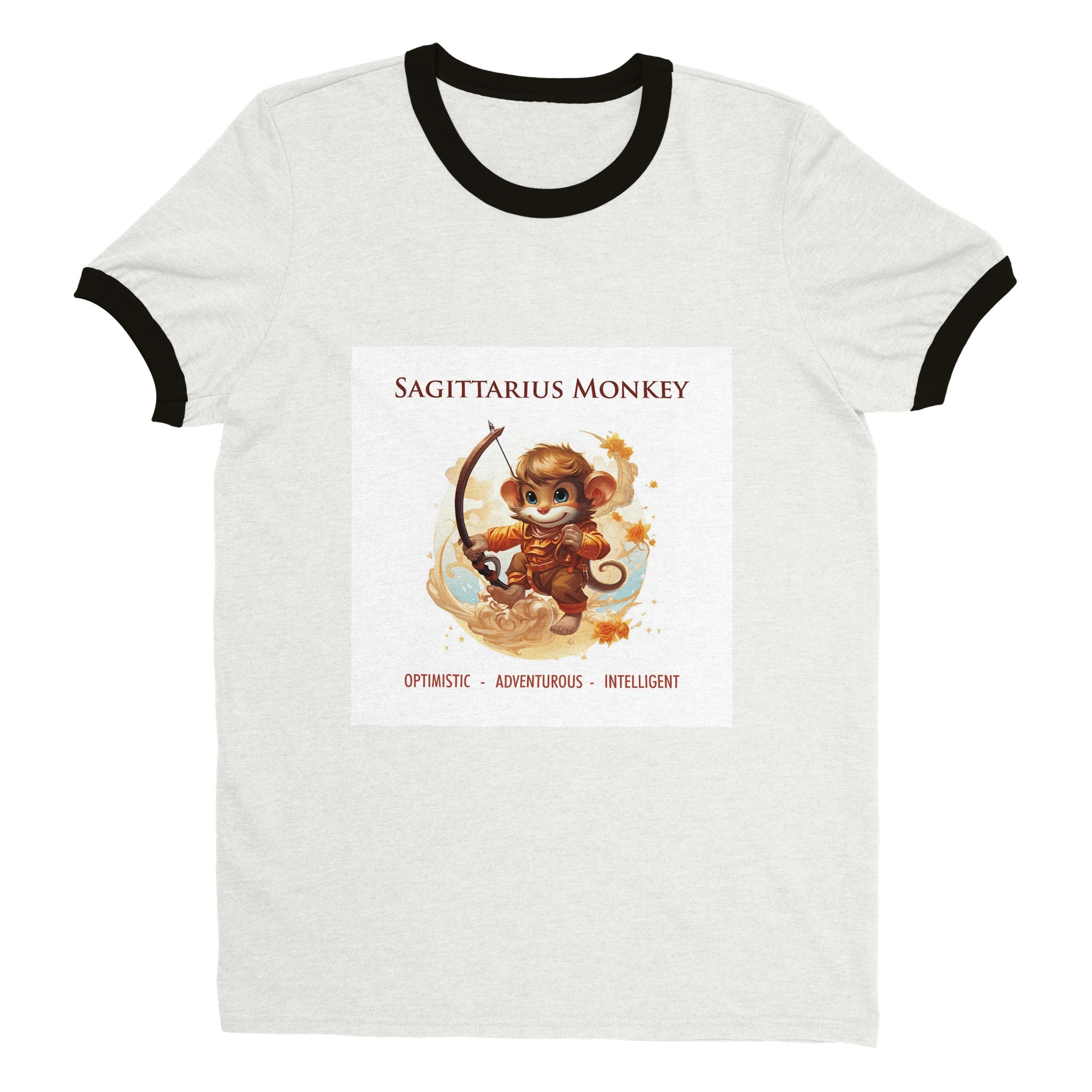 Sagittarius Monkey Unisex Ringer T-shirt