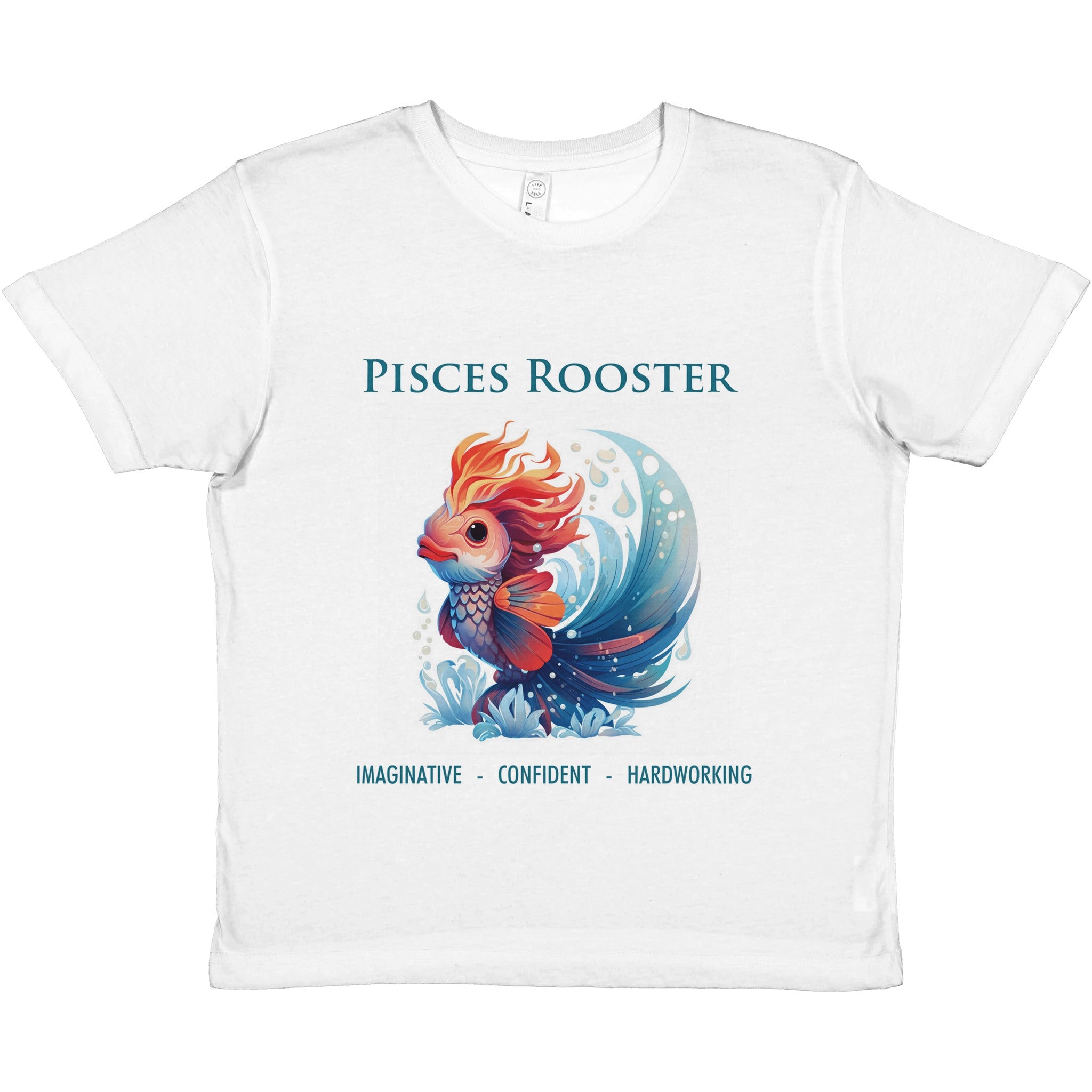Pisces Rooster i Premium Kids Crewneck T-shirt