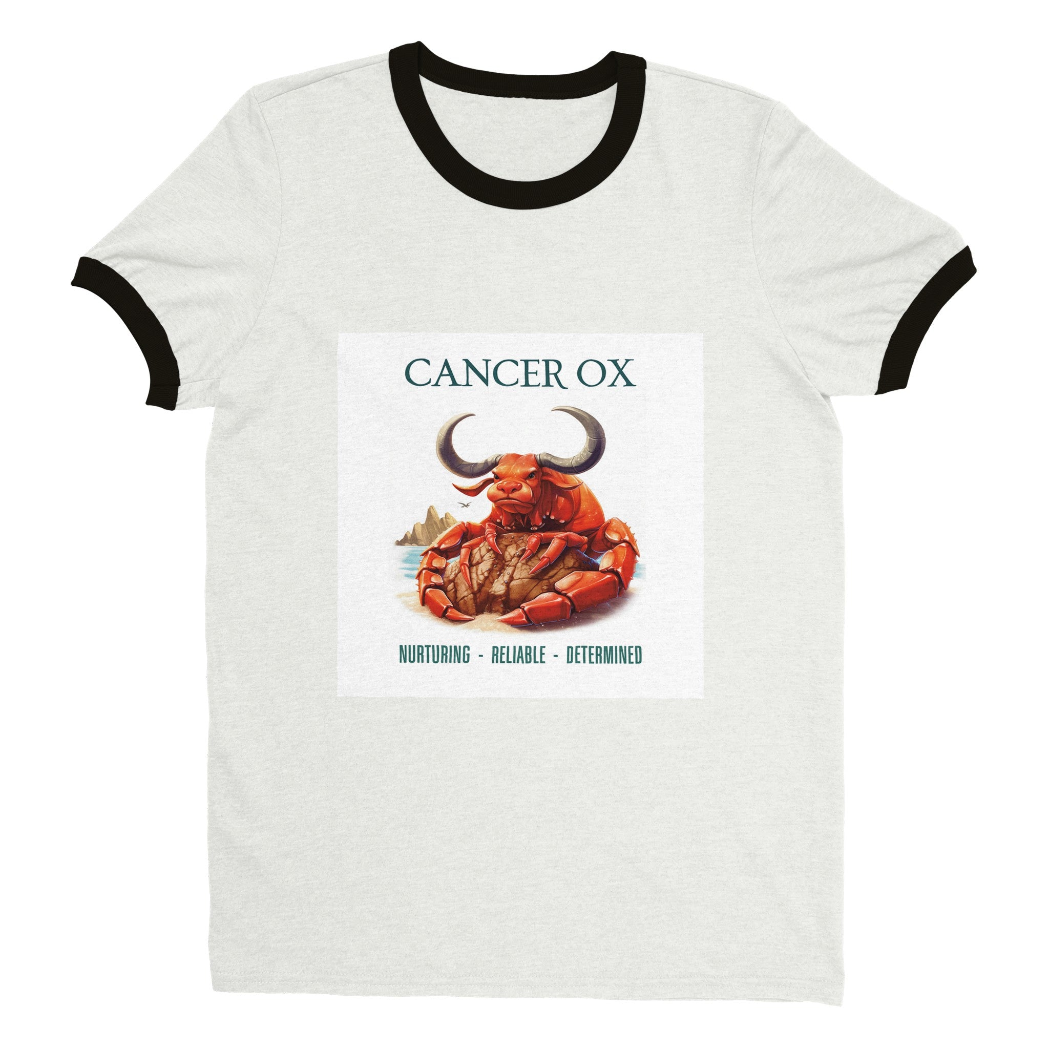 Cancer Ox i Unisex Ringer T-shirt