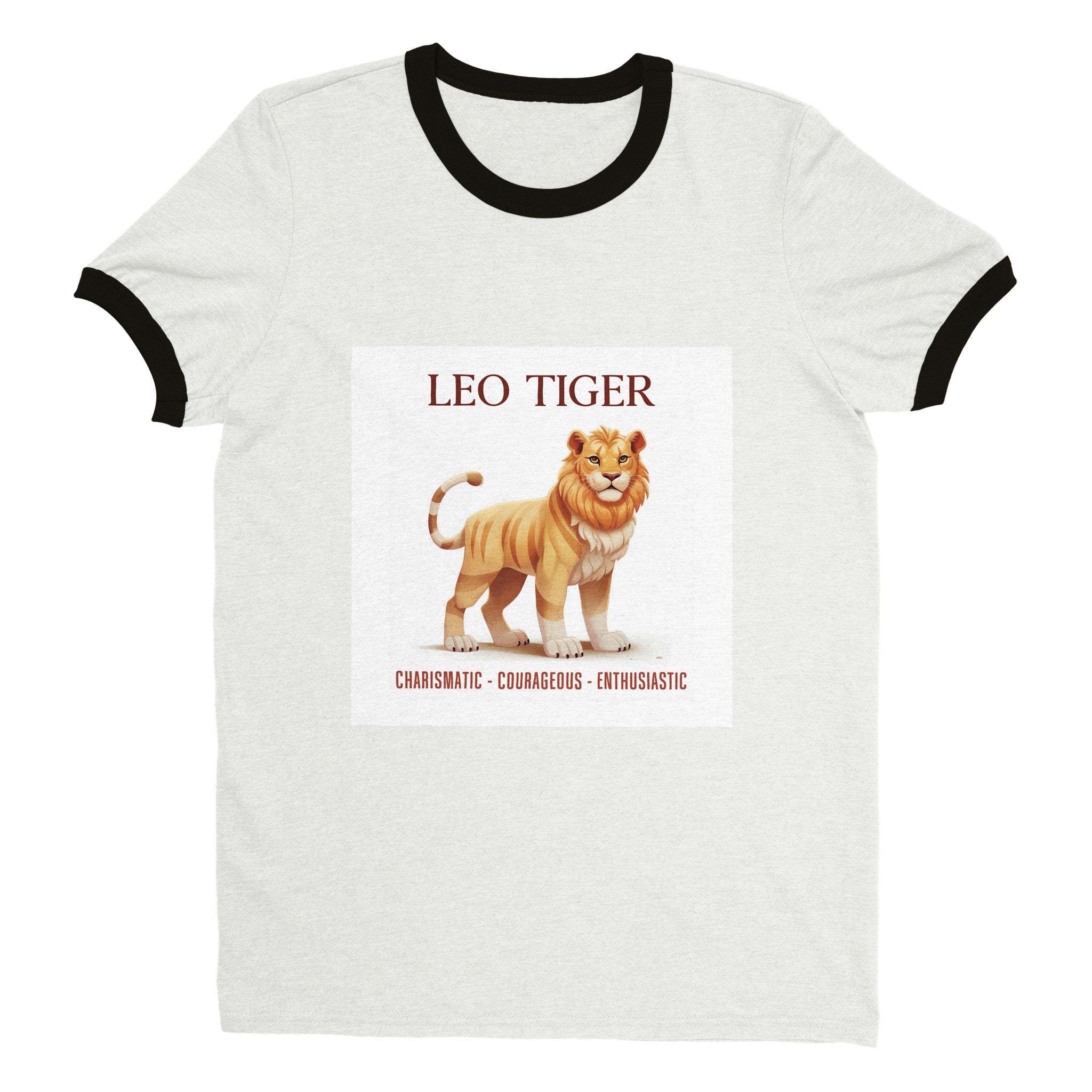 Leo Tiger (M) Unisex Ringer T-shirt