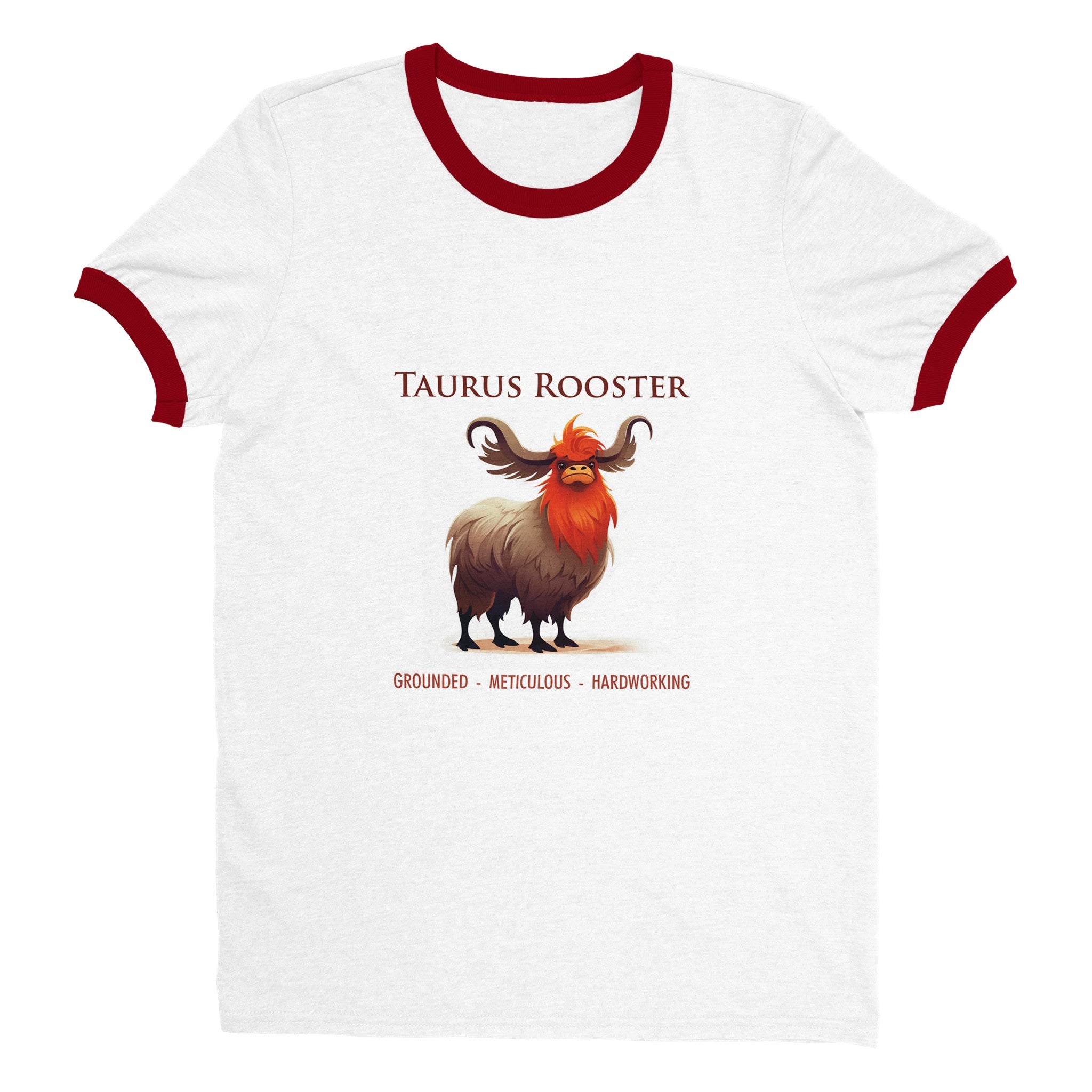 Taurus Rooster Unisex Ringer T-shirt