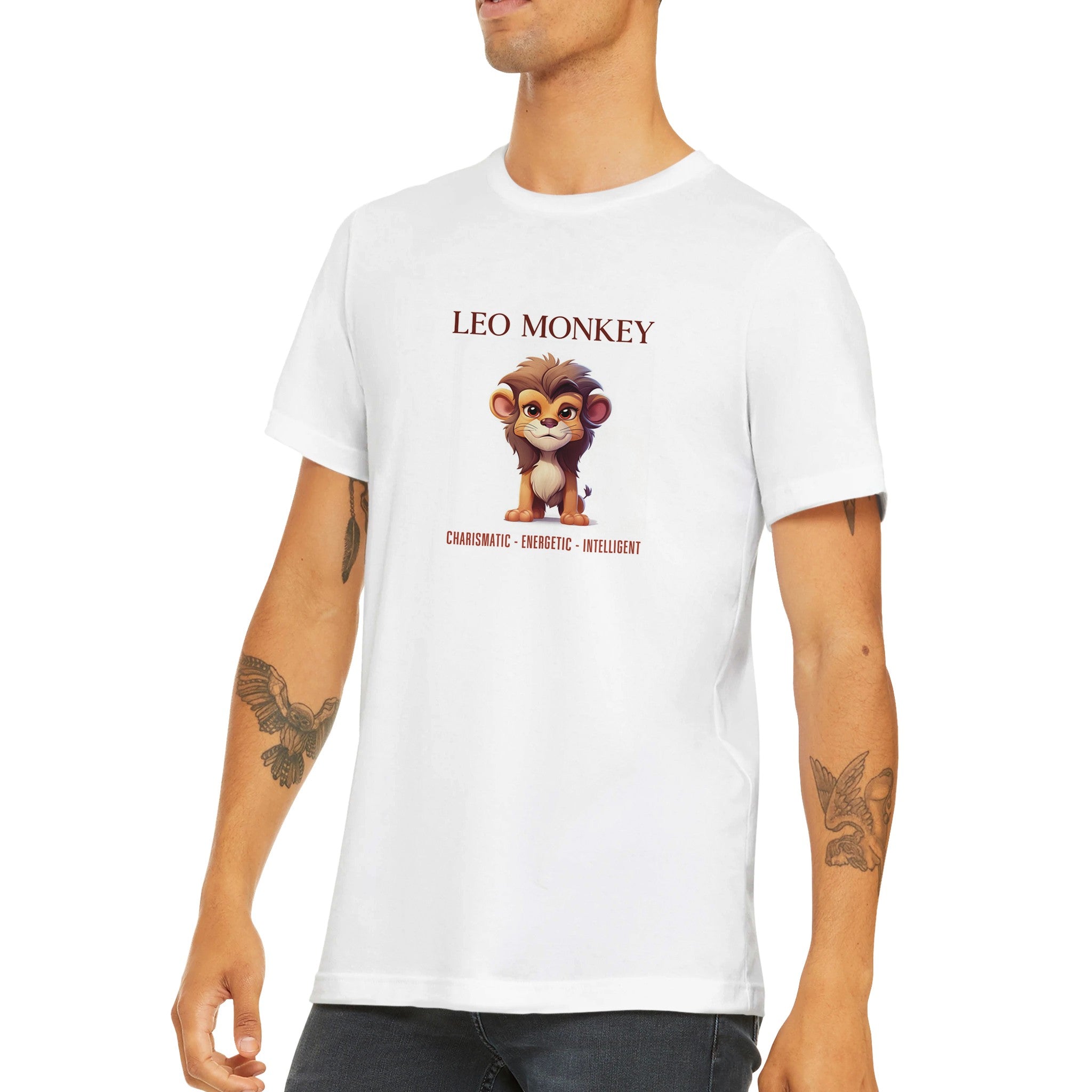 Leo Monkey i Premium Unisex Crewneck T-shirt