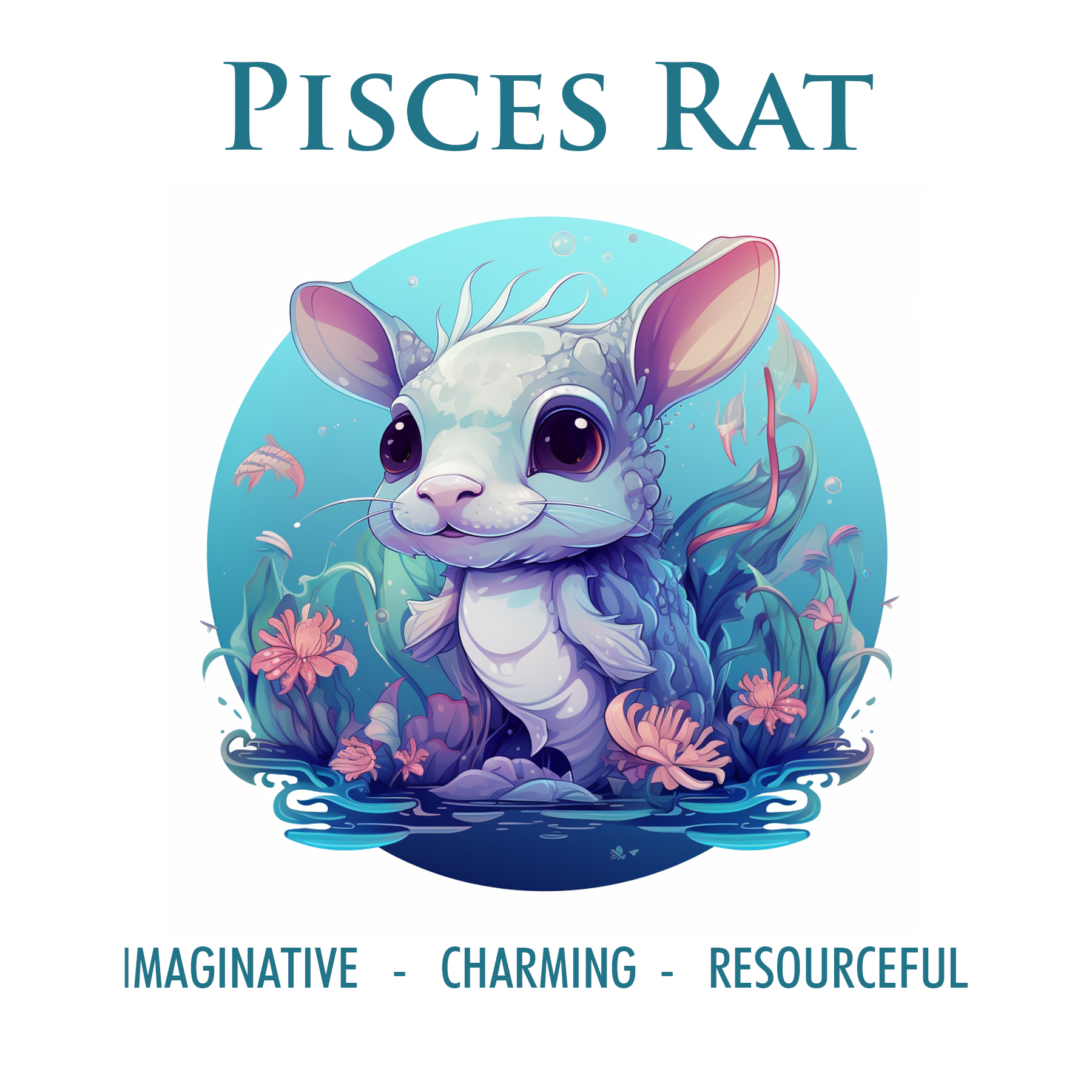 Pisces Rat Premium Kids Crewneck T-shirt