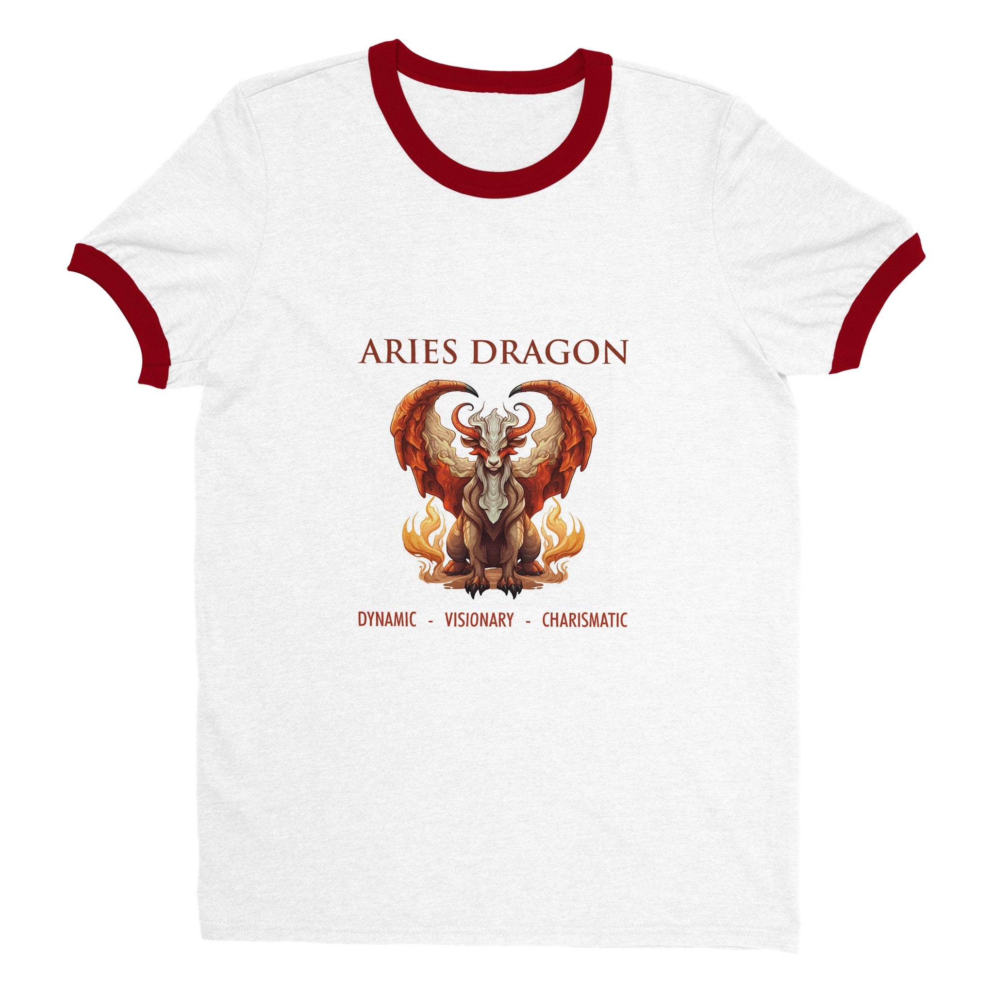 Aries Dragon Unisex Ringer T-shirt