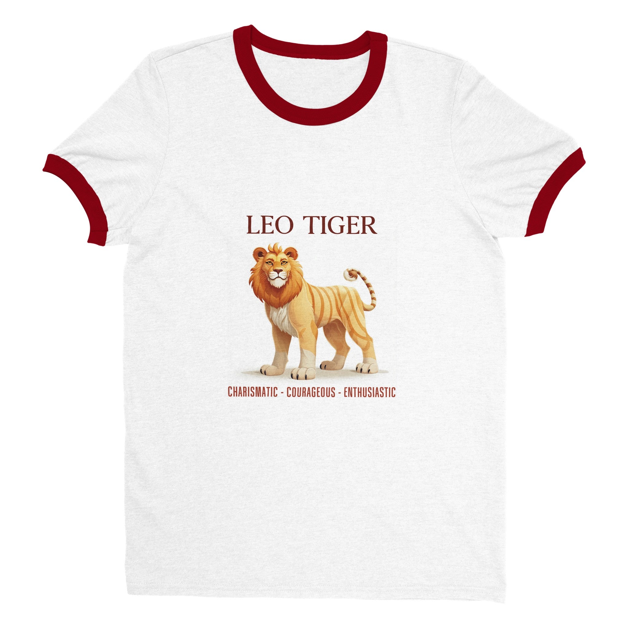 Leo Tiger (F) Unisex Ringer T-shirt