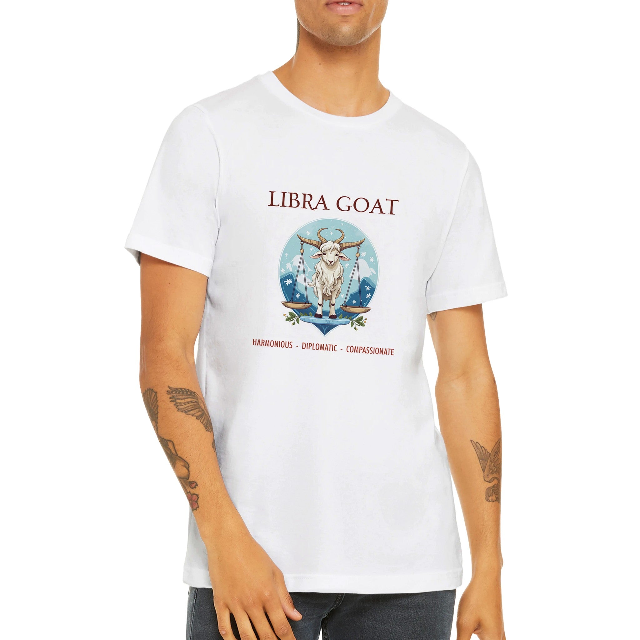 Libra Goat Premium Unisex Crewneck T-shirt