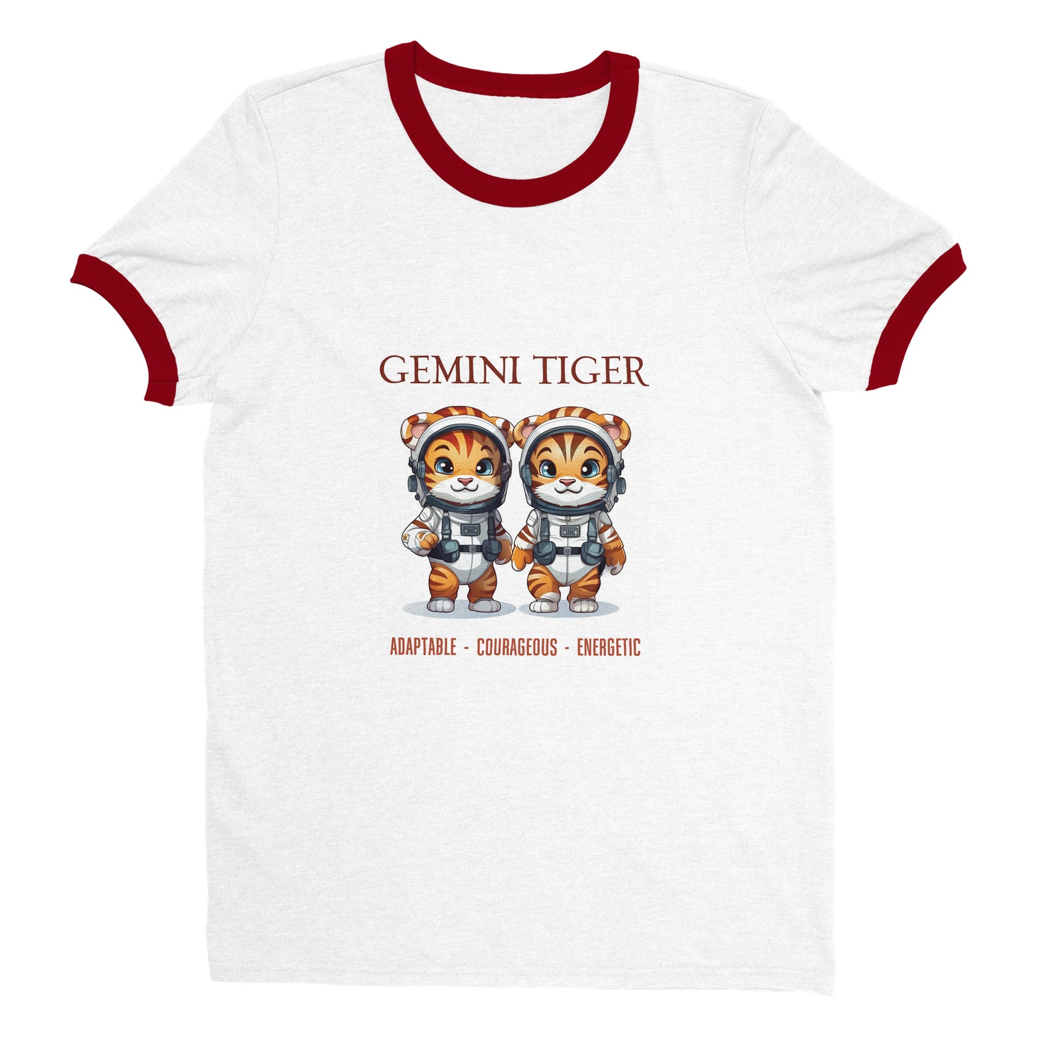 Gemini Tiger (Kids) Unisex Ringer T-shirt