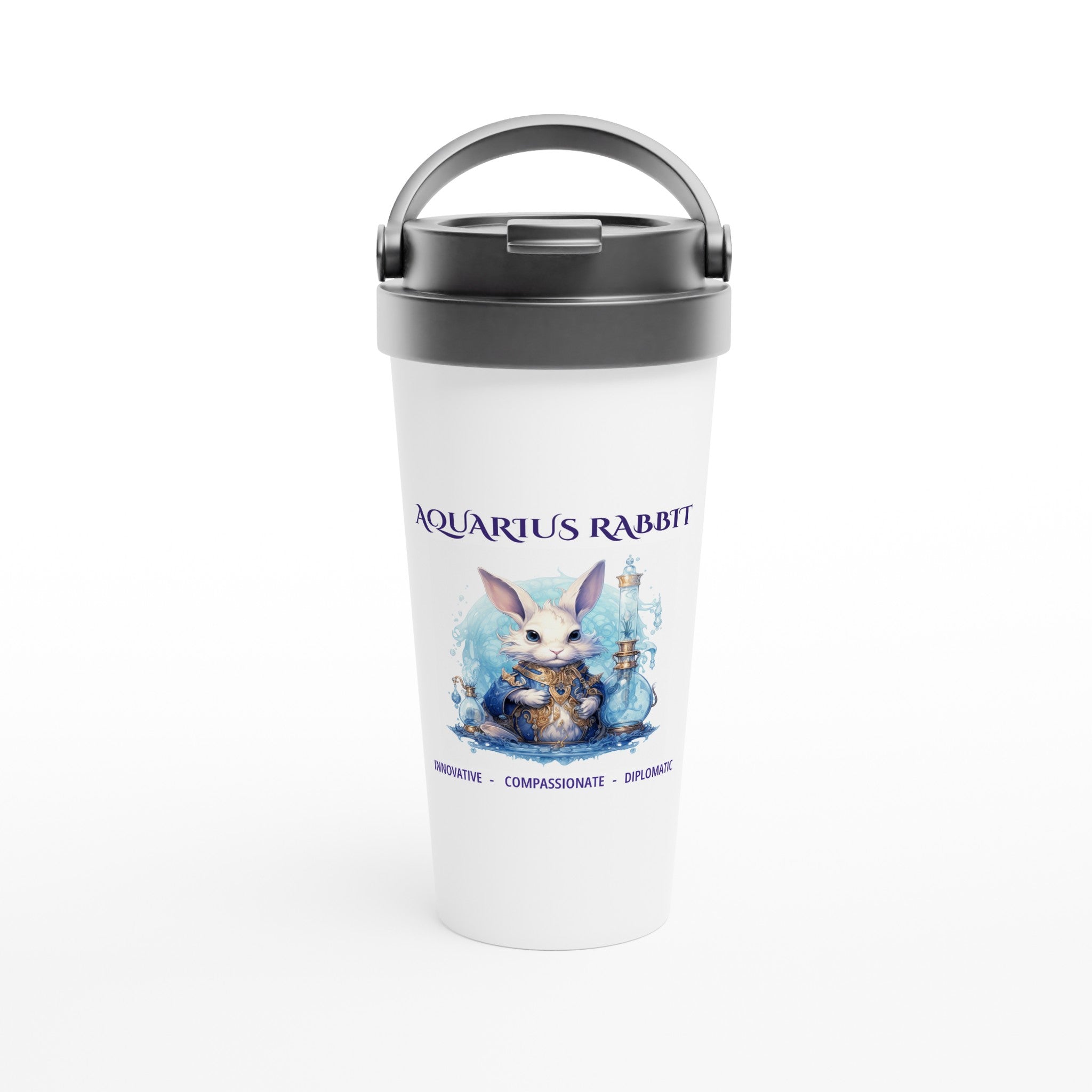 Aquarius Rabbit (2) Stainless Steel Travel Mug