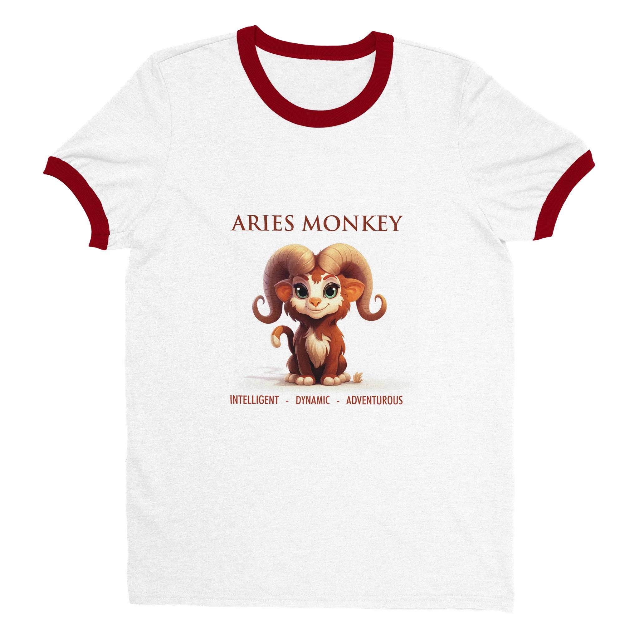 Aries Monkey Unisex Ringer T-shirt