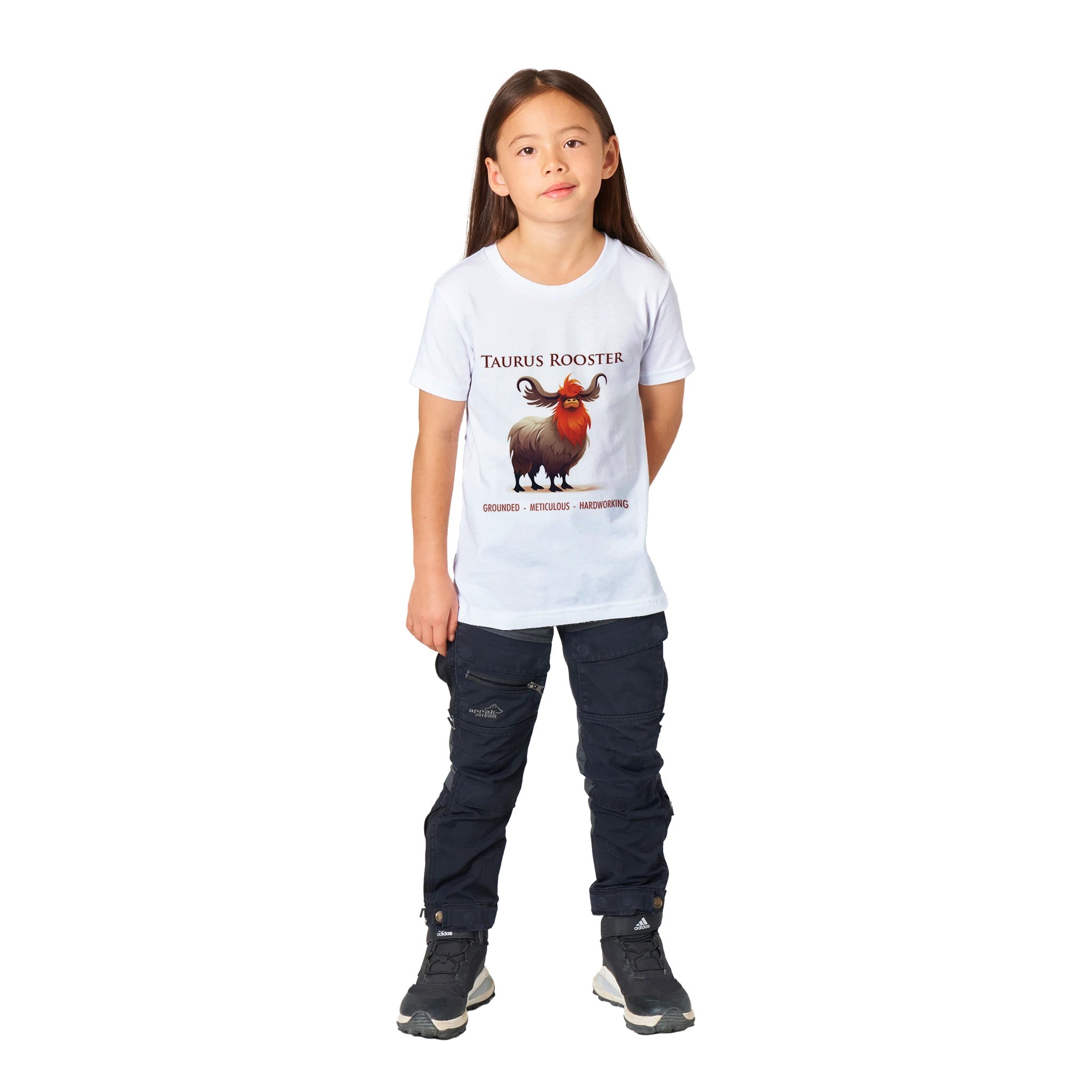 Taurus Rooster Premium Kids Crewneck T-shirt