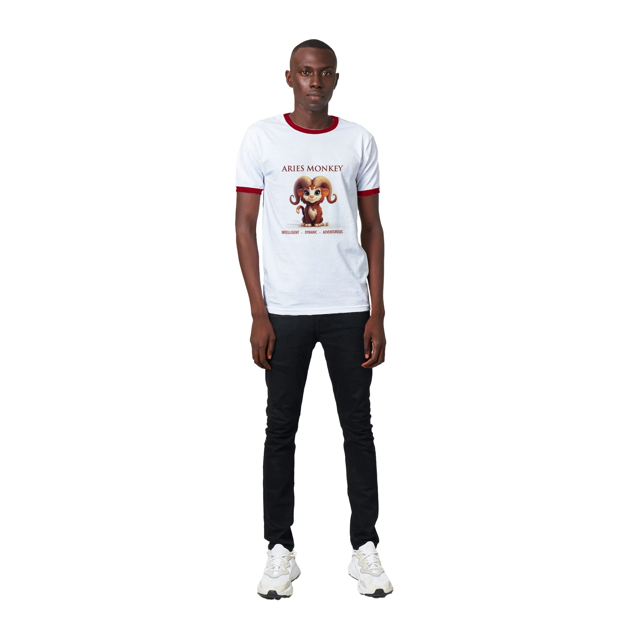 Aries Monkey Unisex Ringer T-shirt