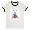 Libra Pig (M) Unisex Ringer T-shirt